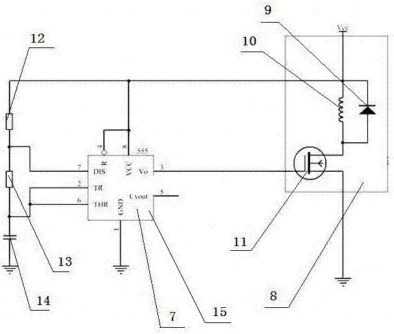 Electric horn adopting diode to carry out absorption of induced electromotive force on inductance coil and control method