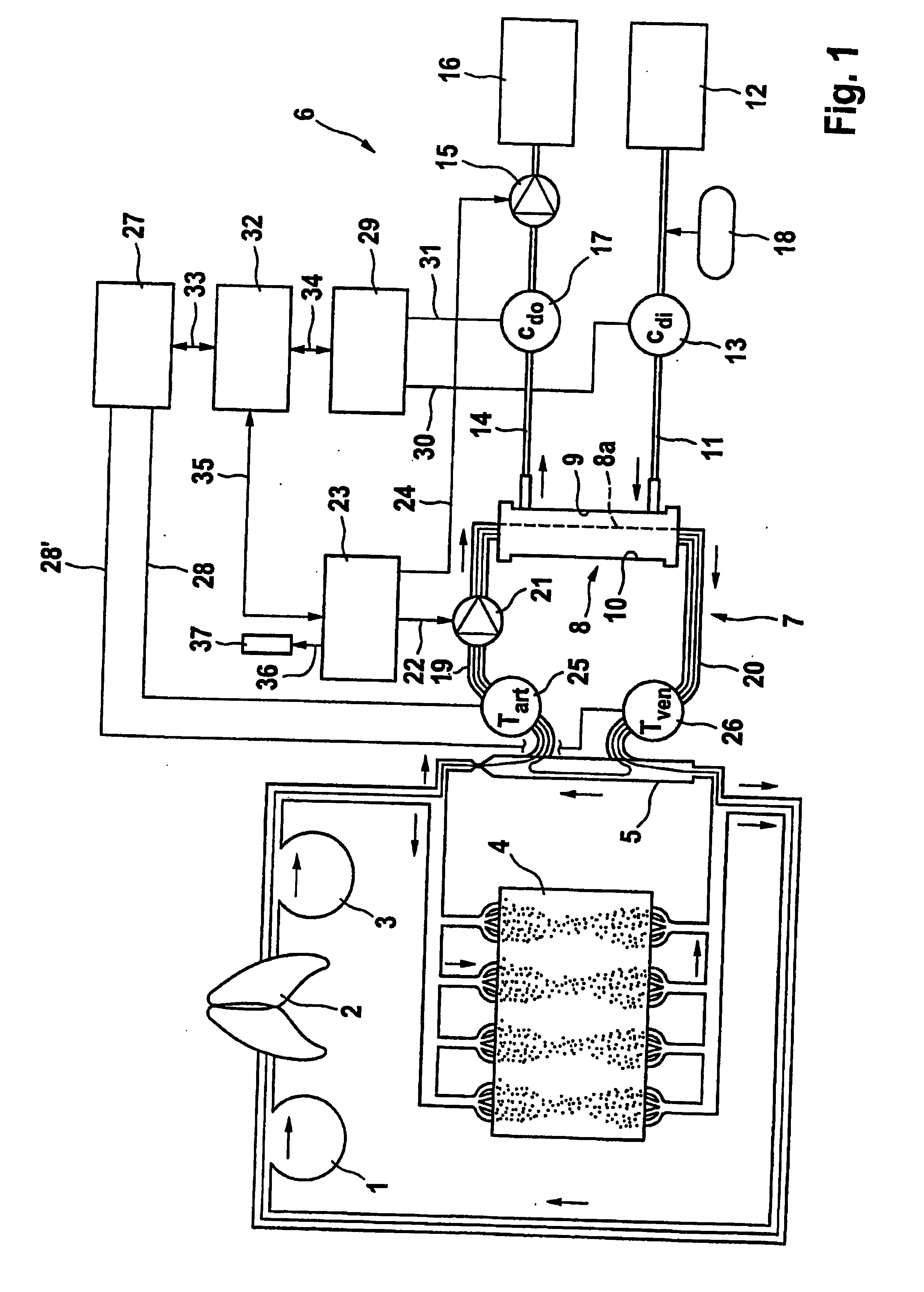 Device and Method for Detecting Complications During an Extracorporeal Blood Treatment