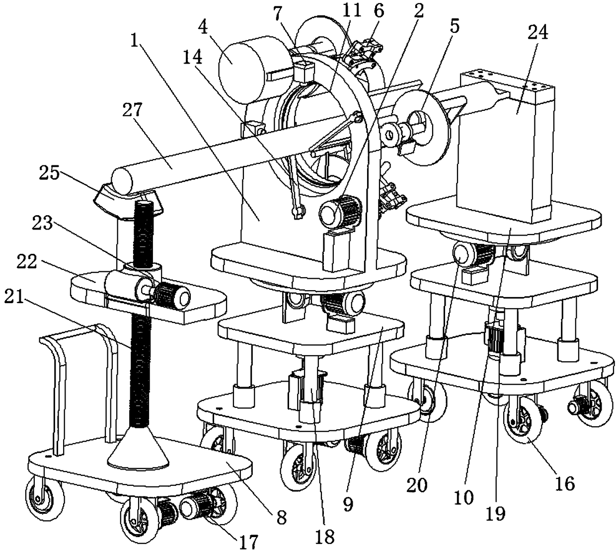 High-pressure pipeline wrapping machine