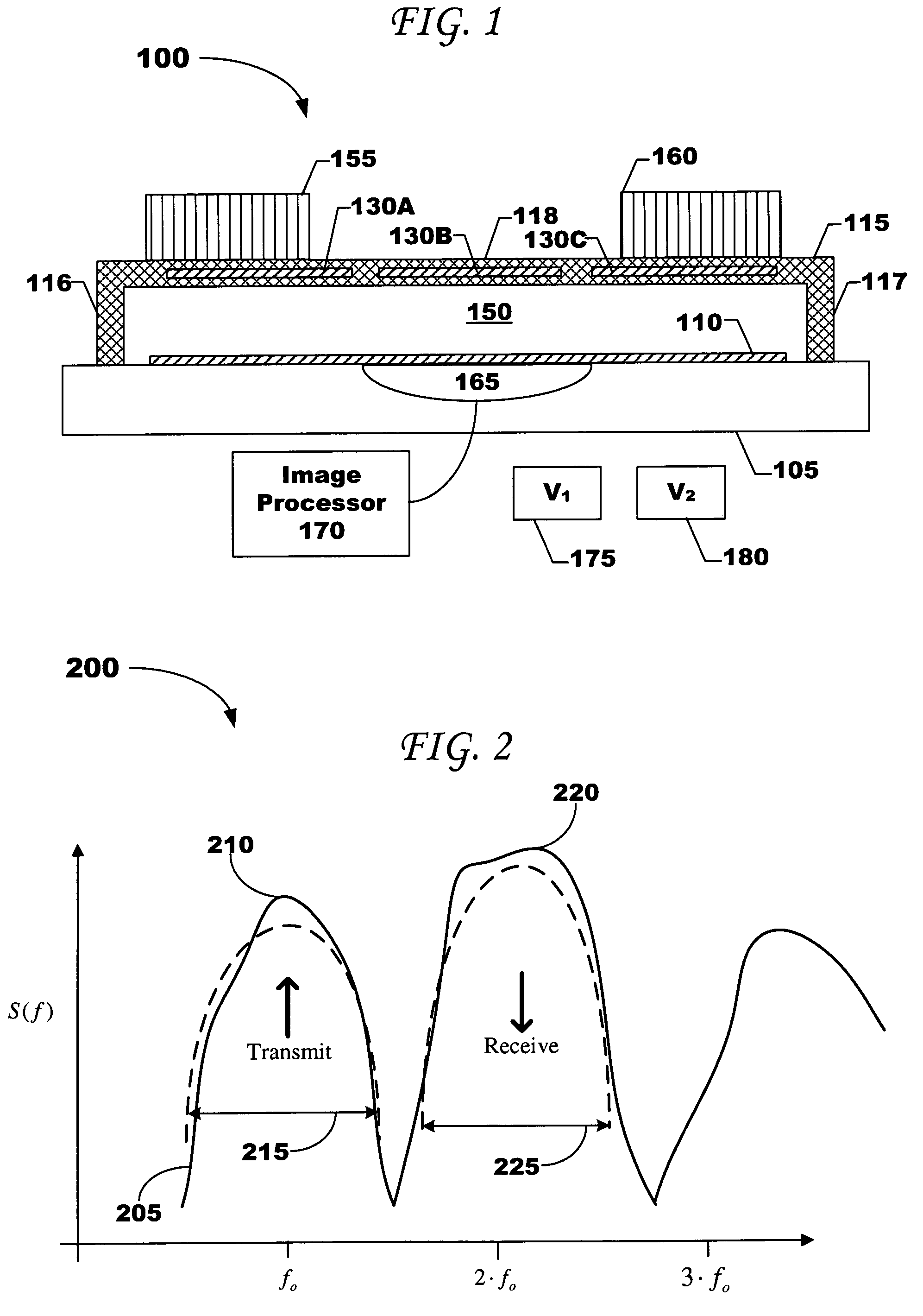 Harmonic cMUT devices and fabrication methods