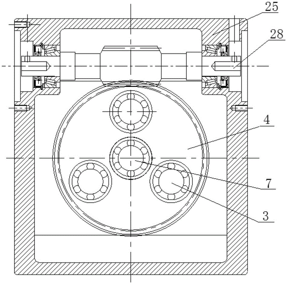 Multi-inlet double-outlet type combined differential speed reducer