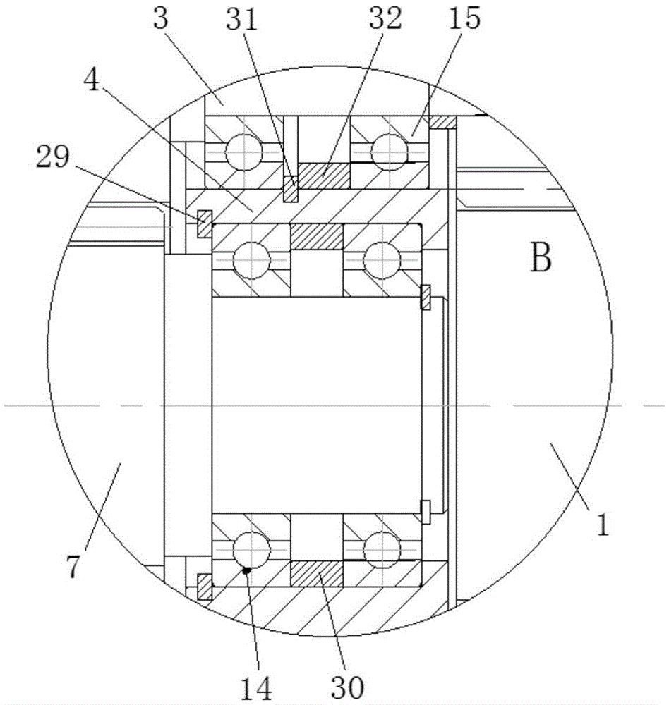 Multi-inlet double-outlet type combined differential speed reducer