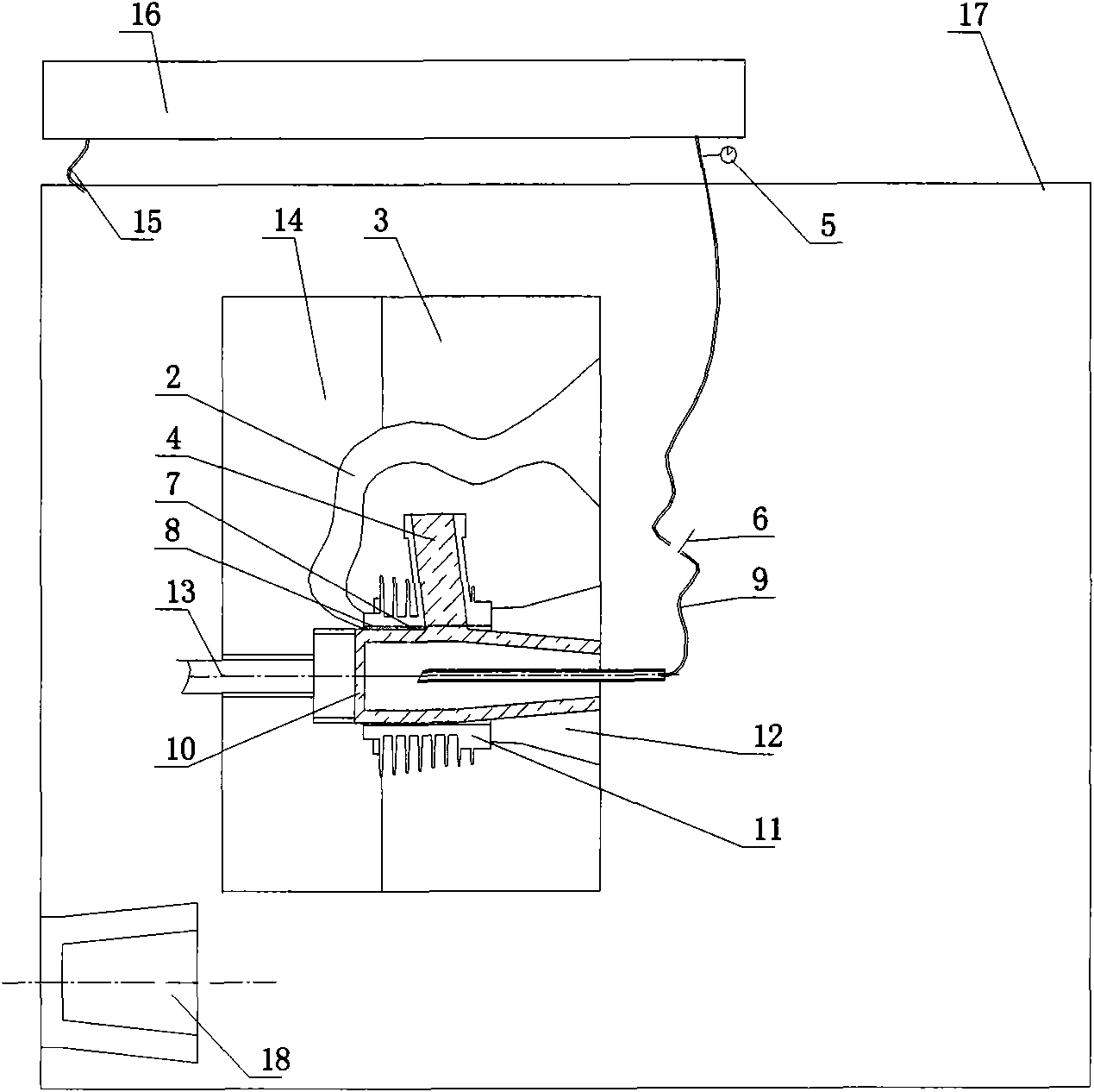 Vacuum gravity casting method of aircraft engine block