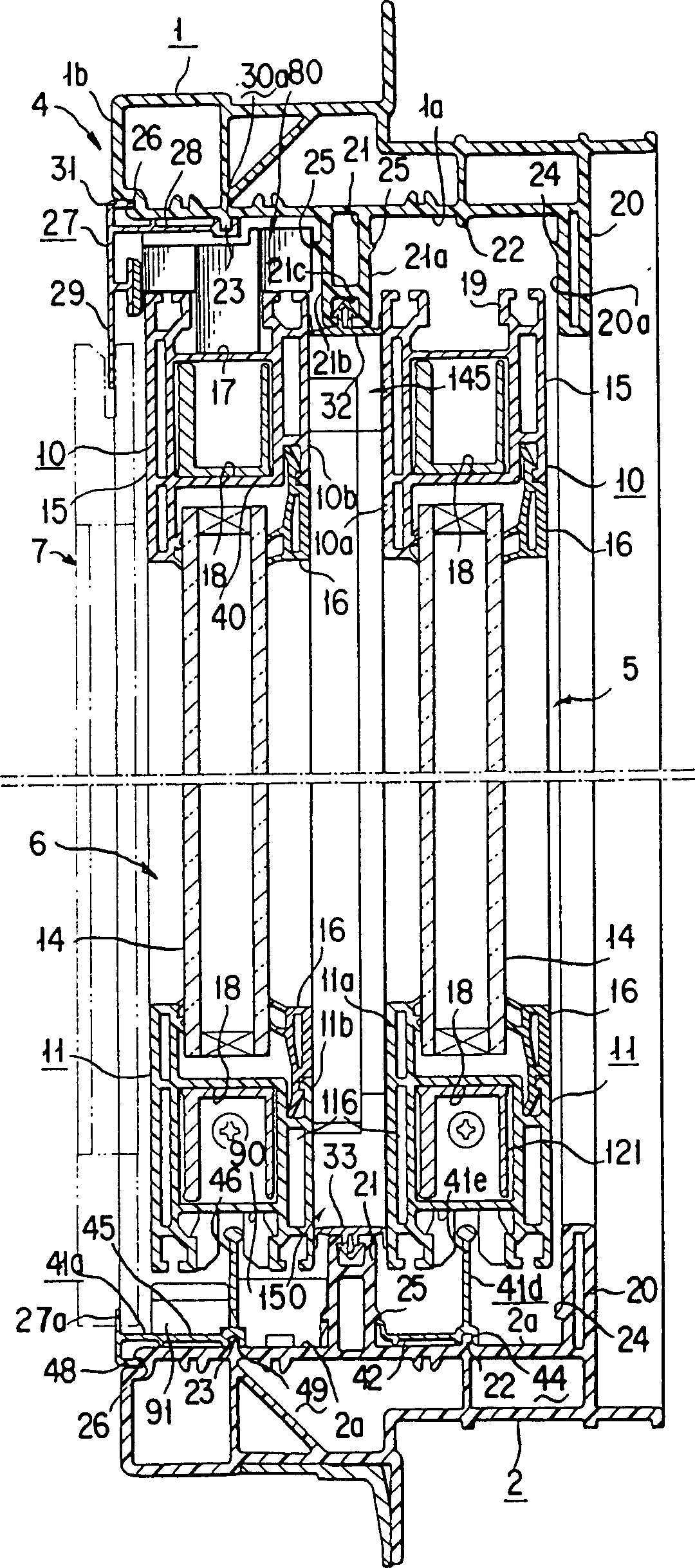 Double sliding window frame structure formed of synthetic resin and frame element structure thereof