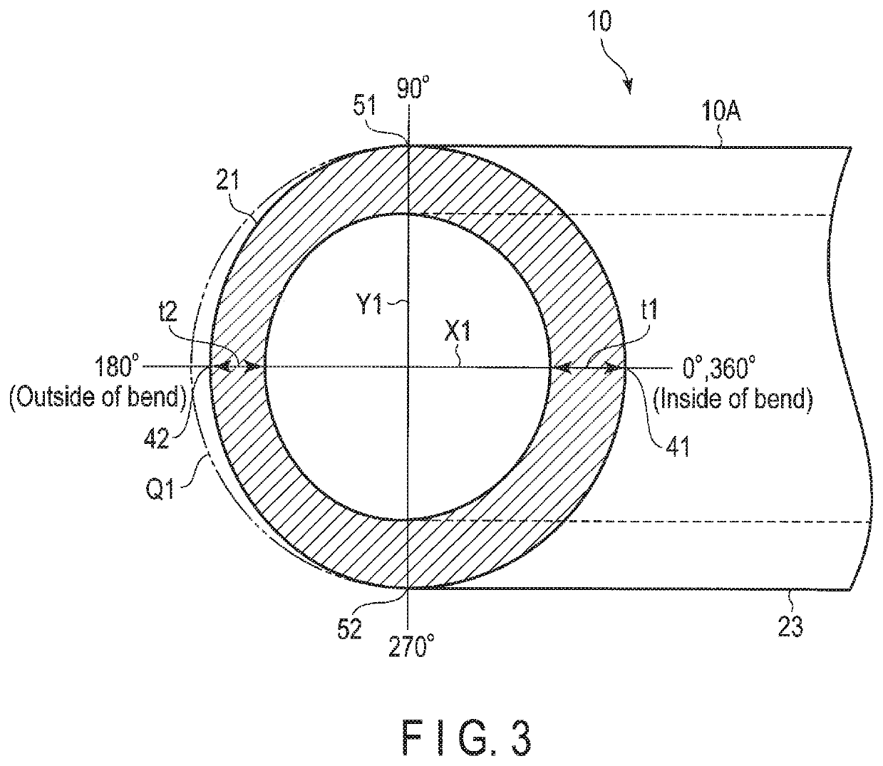 Stabilizer for vehicle, and shot peening jig for stabilizer