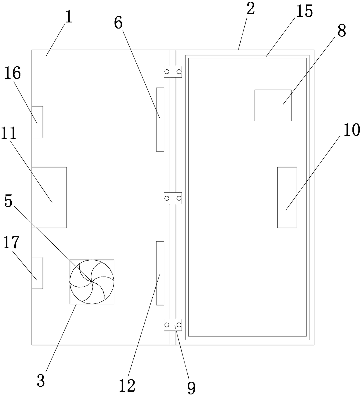 Consumption-reducing security distribution cabinet based on power-on protection circuit