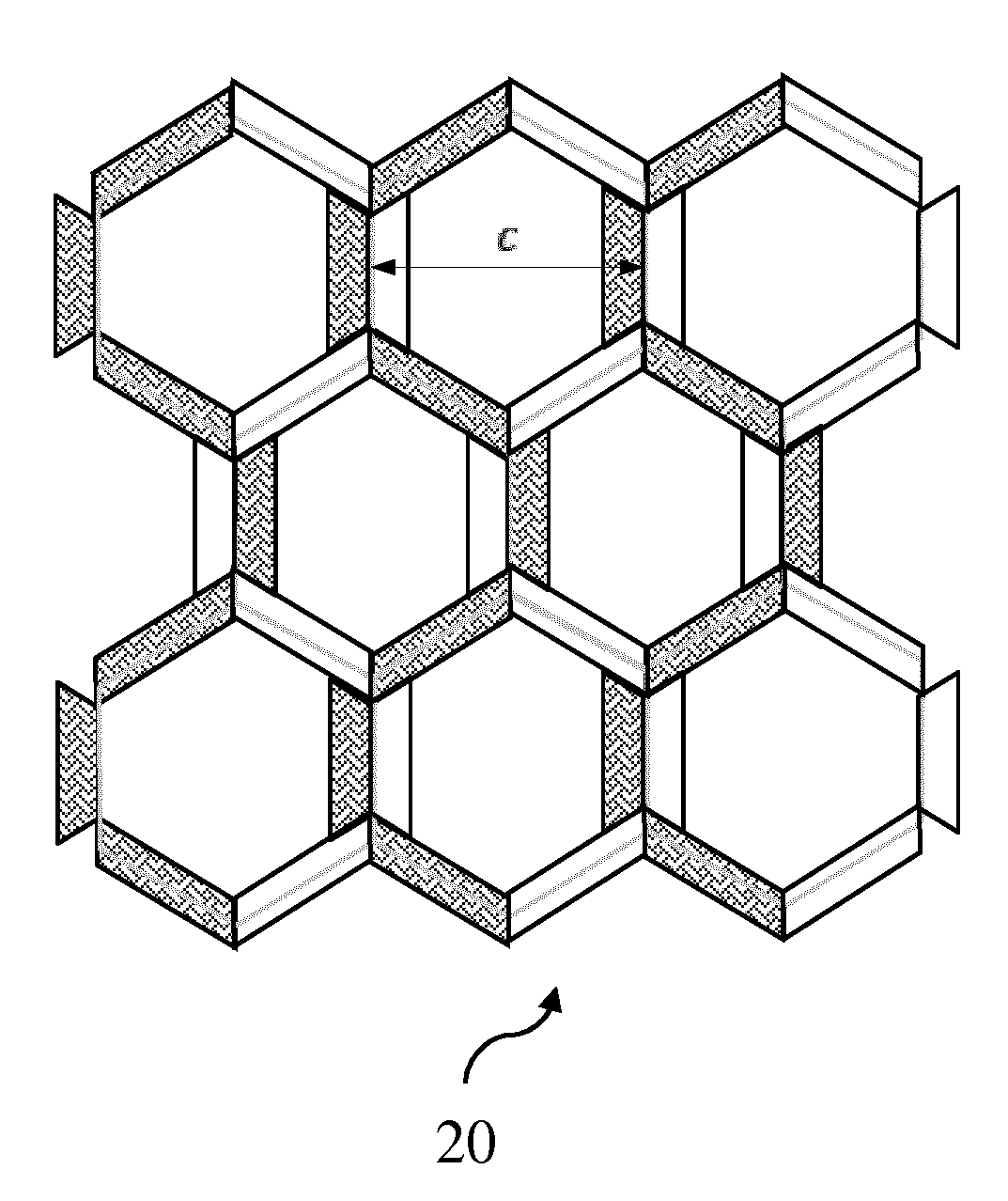 Honeycomb core with hierarchical cellular structure