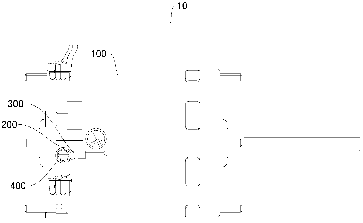 Installation structure of motor and its ground wire assembly