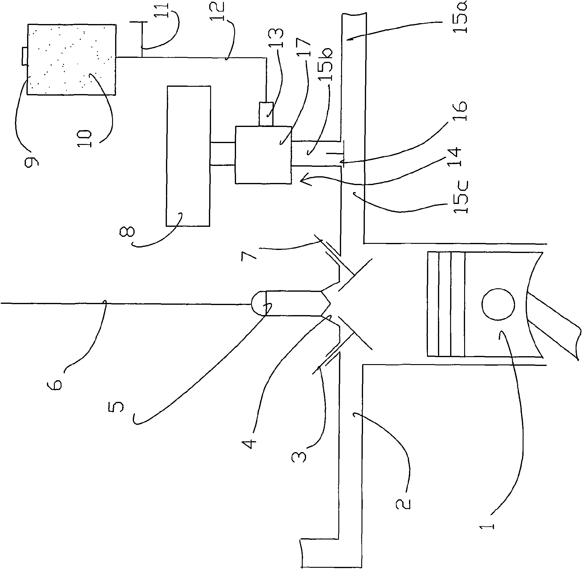 Gasoline burning device for diesel engine