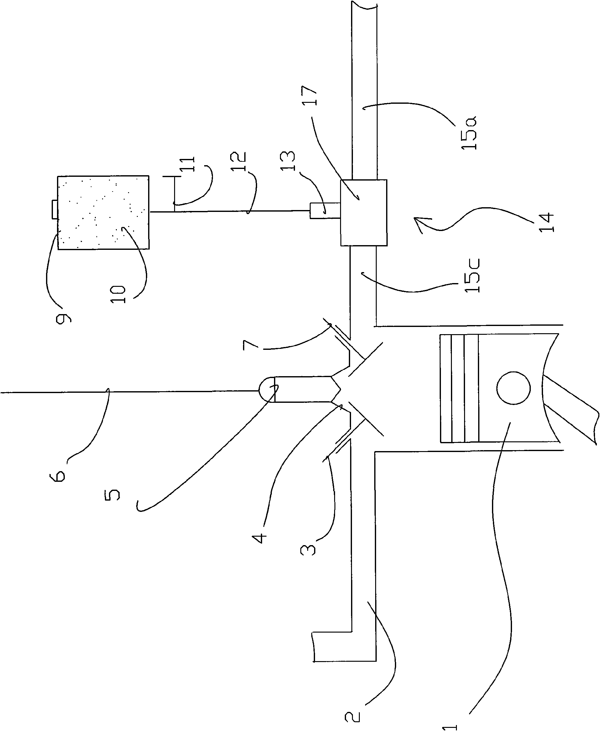 Gasoline burning device for diesel engine