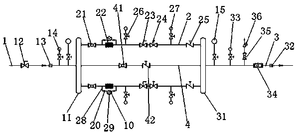 Gas flow pressure regulation system for natural gas conveying