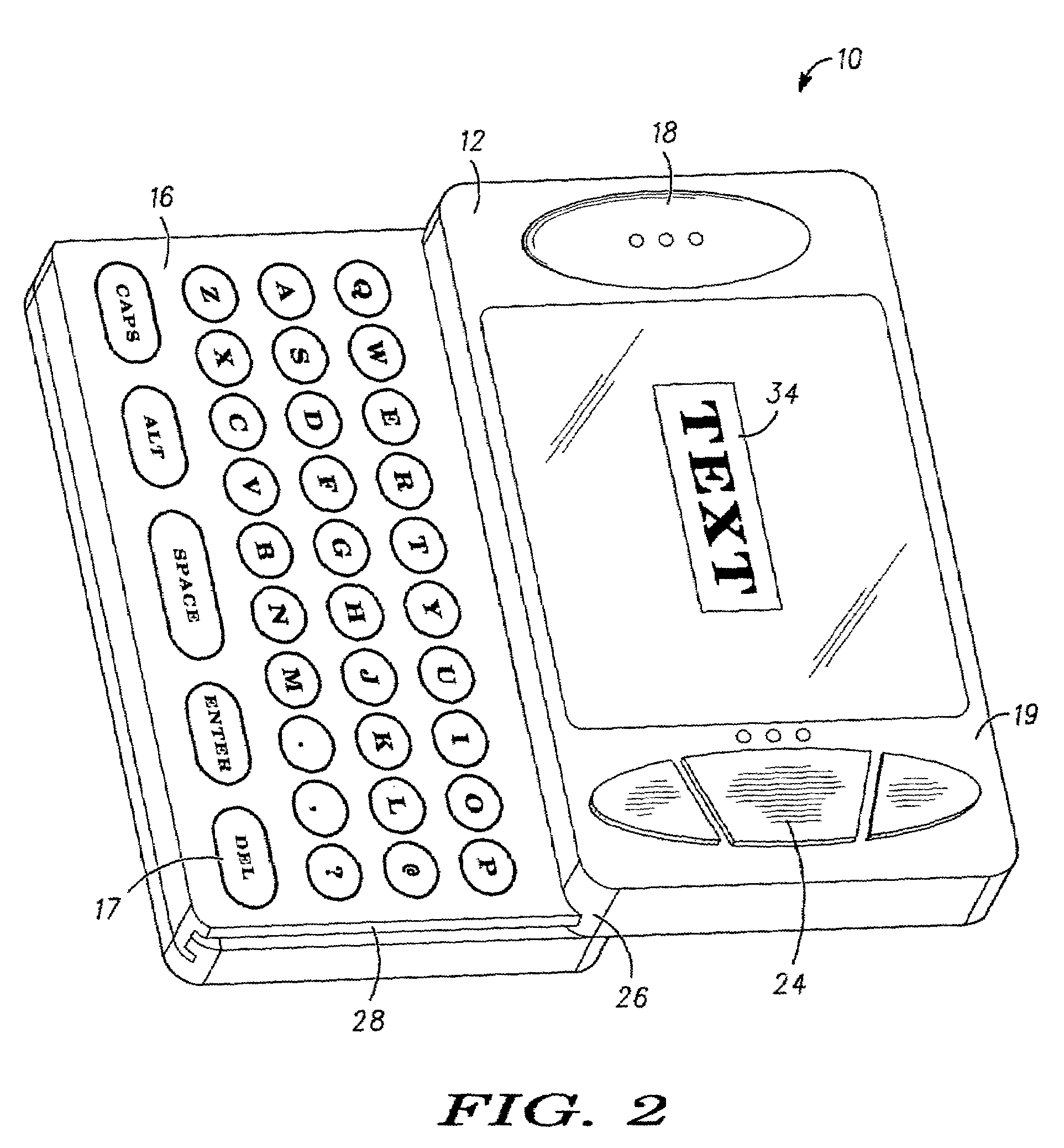 Communication device having multiple keypads