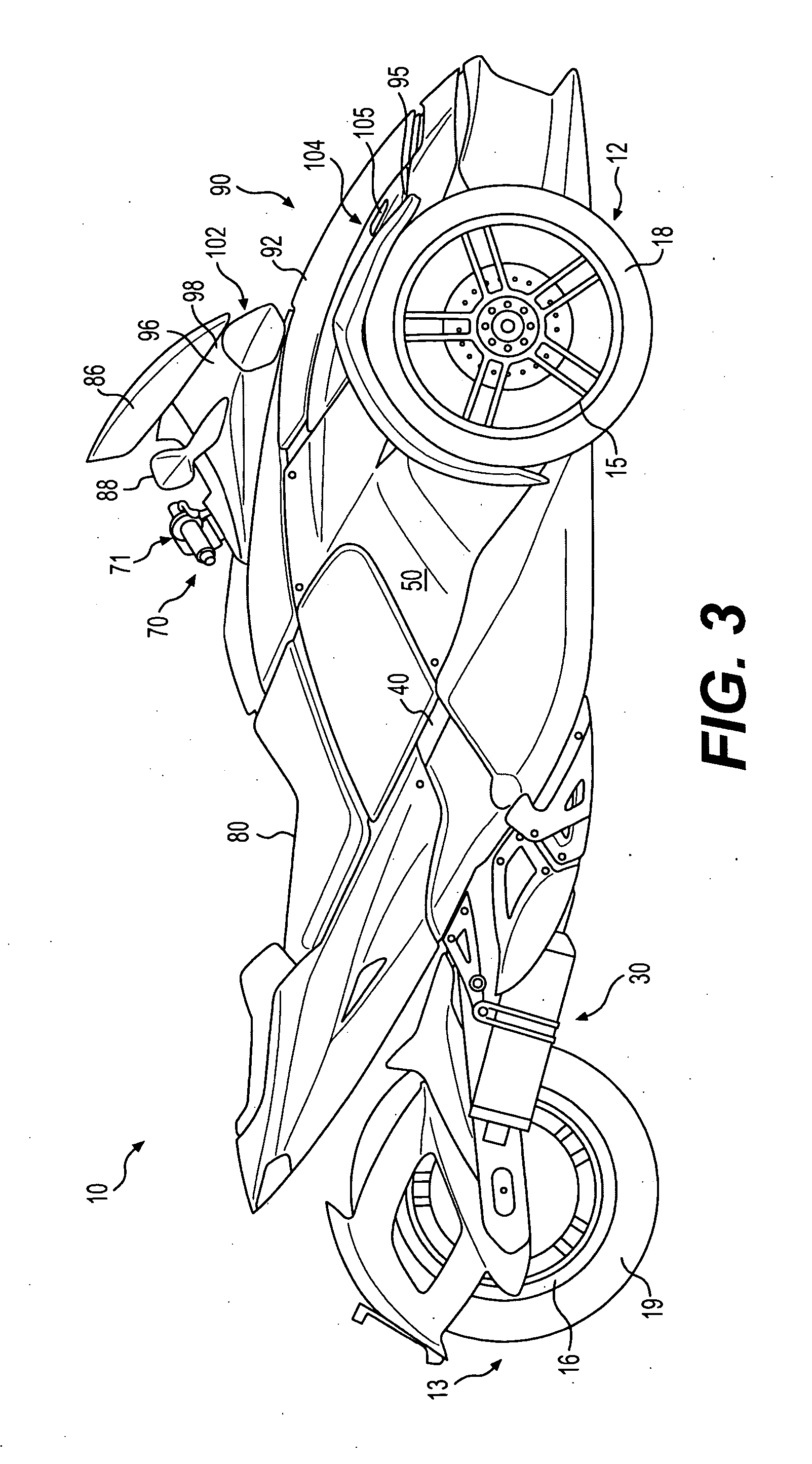 Modular front headlight for a three-wheeled vehicle