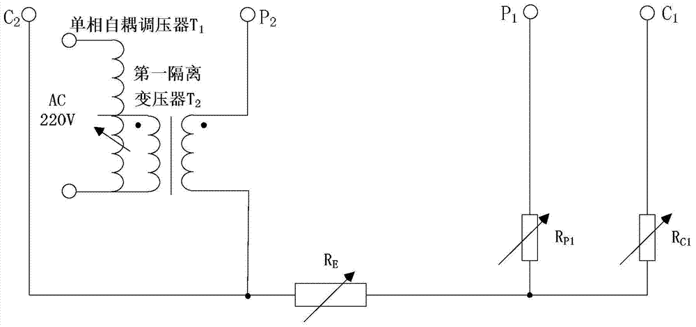 A measurement performance verification device of a large-scale ground grid grounding resistance tester