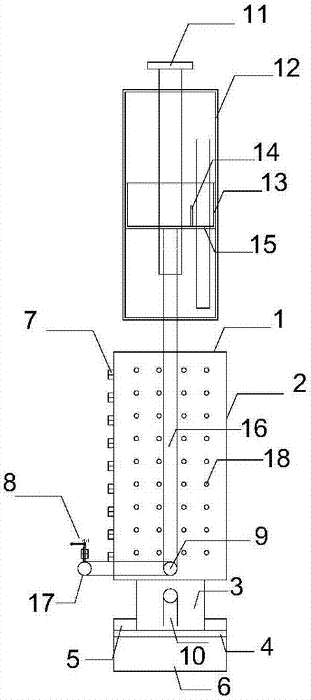 Hyporheic exchange sand tank model capable of adjusting water supply mode