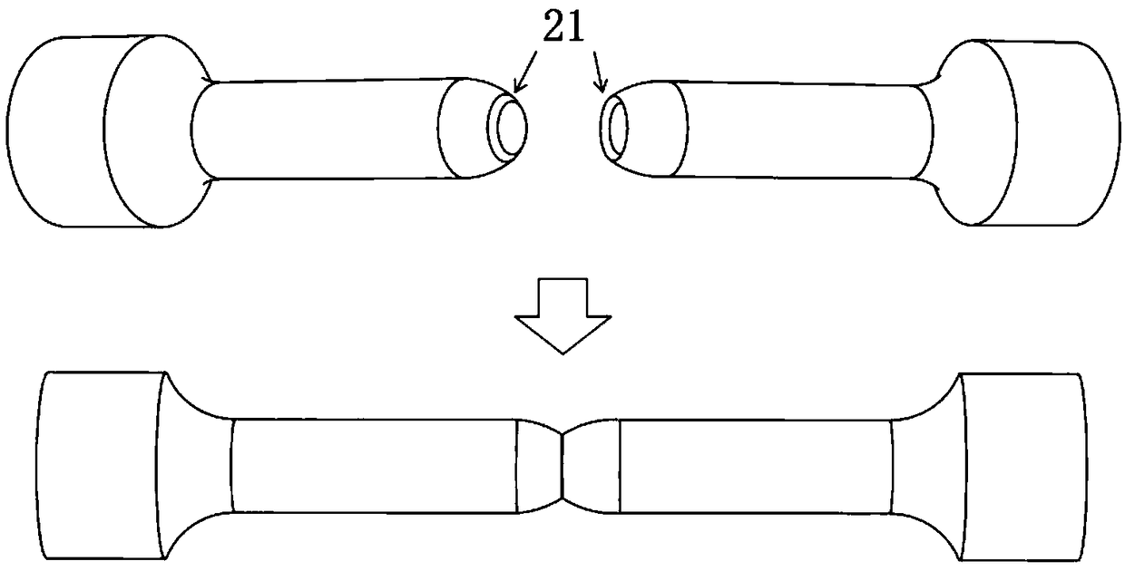 A method for measuring the percentage elongation after fracture and the percentage reduction of area after fracture of a tensile sample