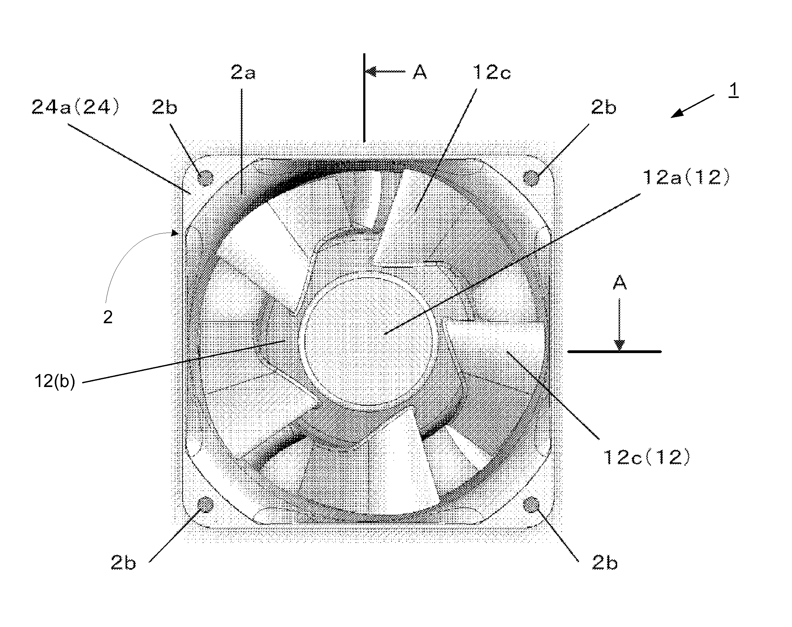 Fan with area expansion between rotor and stator blades