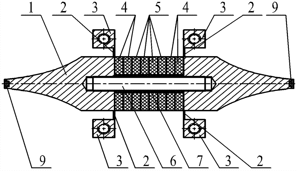 Longitudinal and bending composite mode sandwich two-foot ultrasonic linear motor oscillator with elastic support