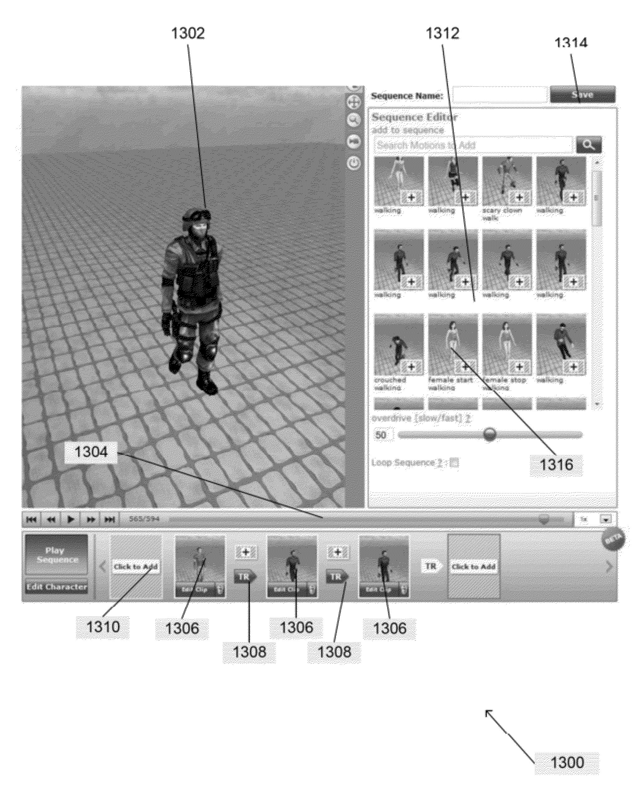 Real-time automatic concatenation of 3D animation sequences