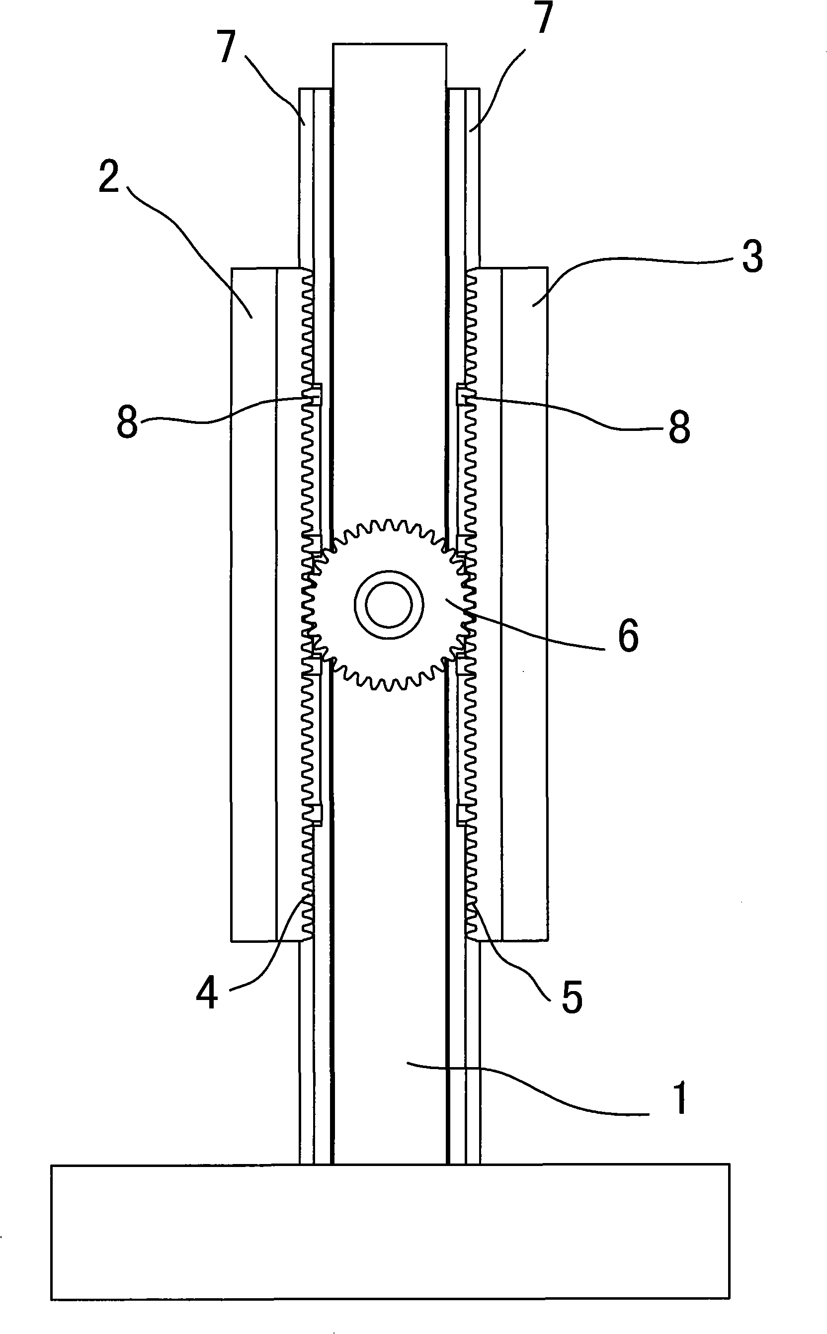 Balancing counterweight mechanism of straight line motor vertical motion