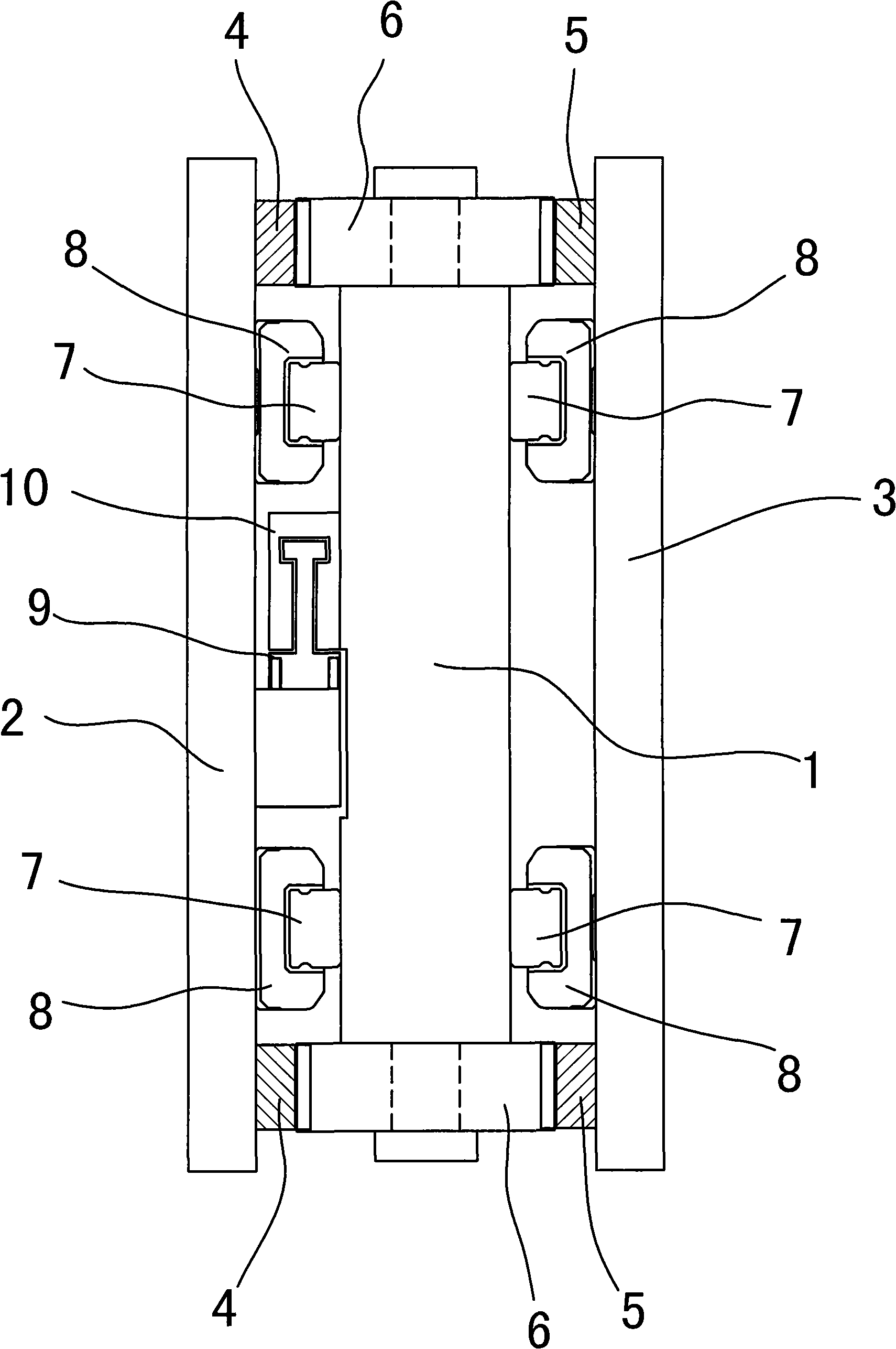 Balancing counterweight mechanism of straight line motor vertical motion