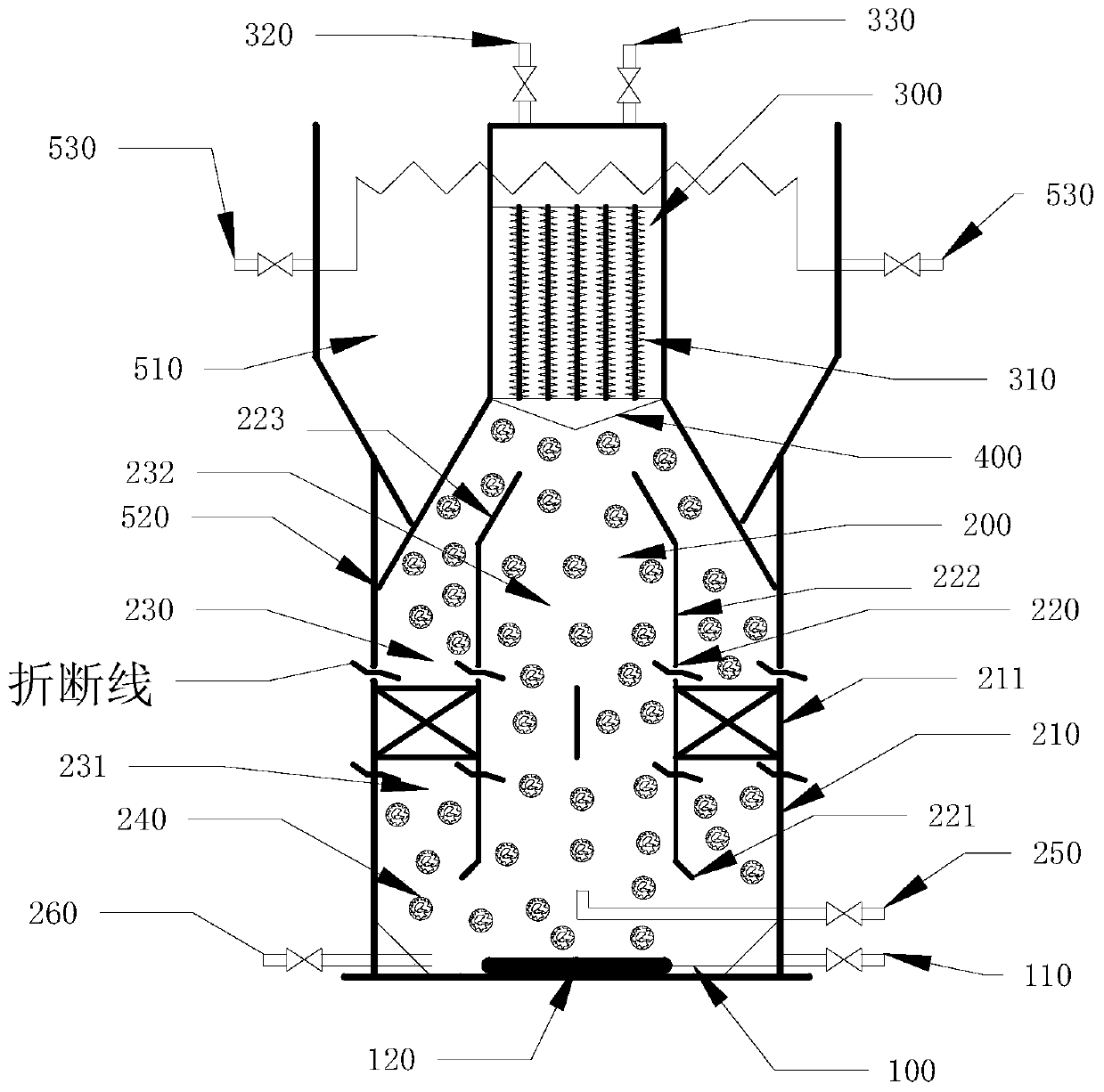 Double-membrane three-phase internal-circulation aeration biological fluidized bed and method for treating wastewater