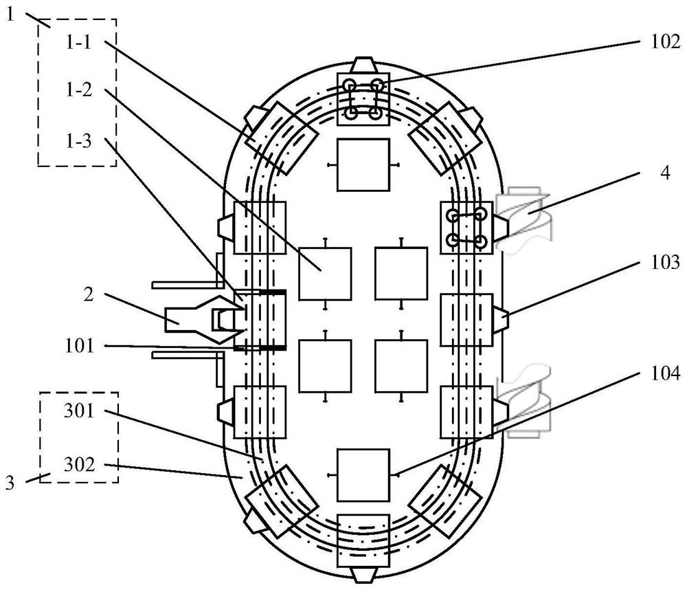 Three-dimensional circulating conveying line type dense container system