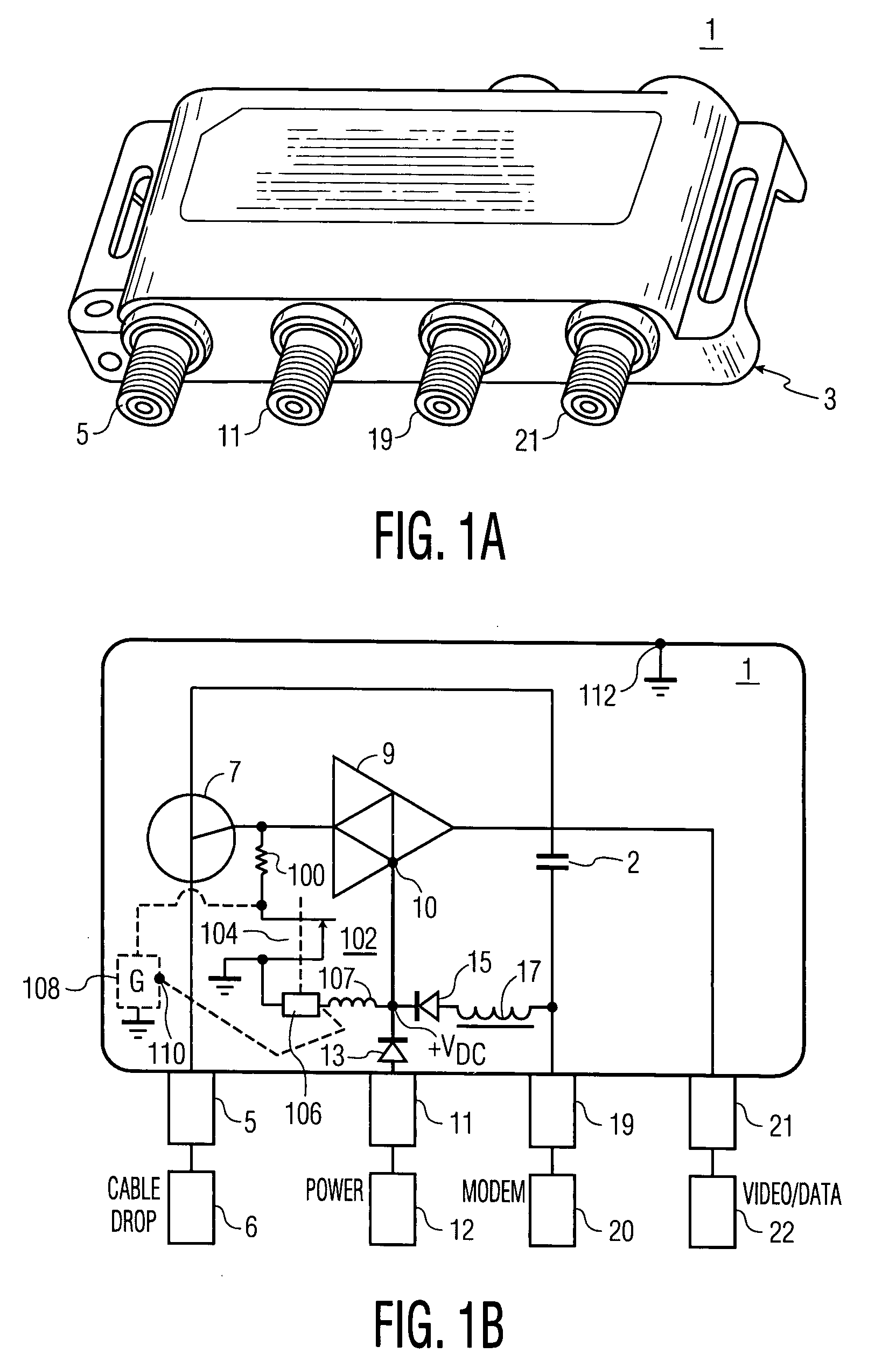 Constant input port impedance for CATV amplifier with passive modem port