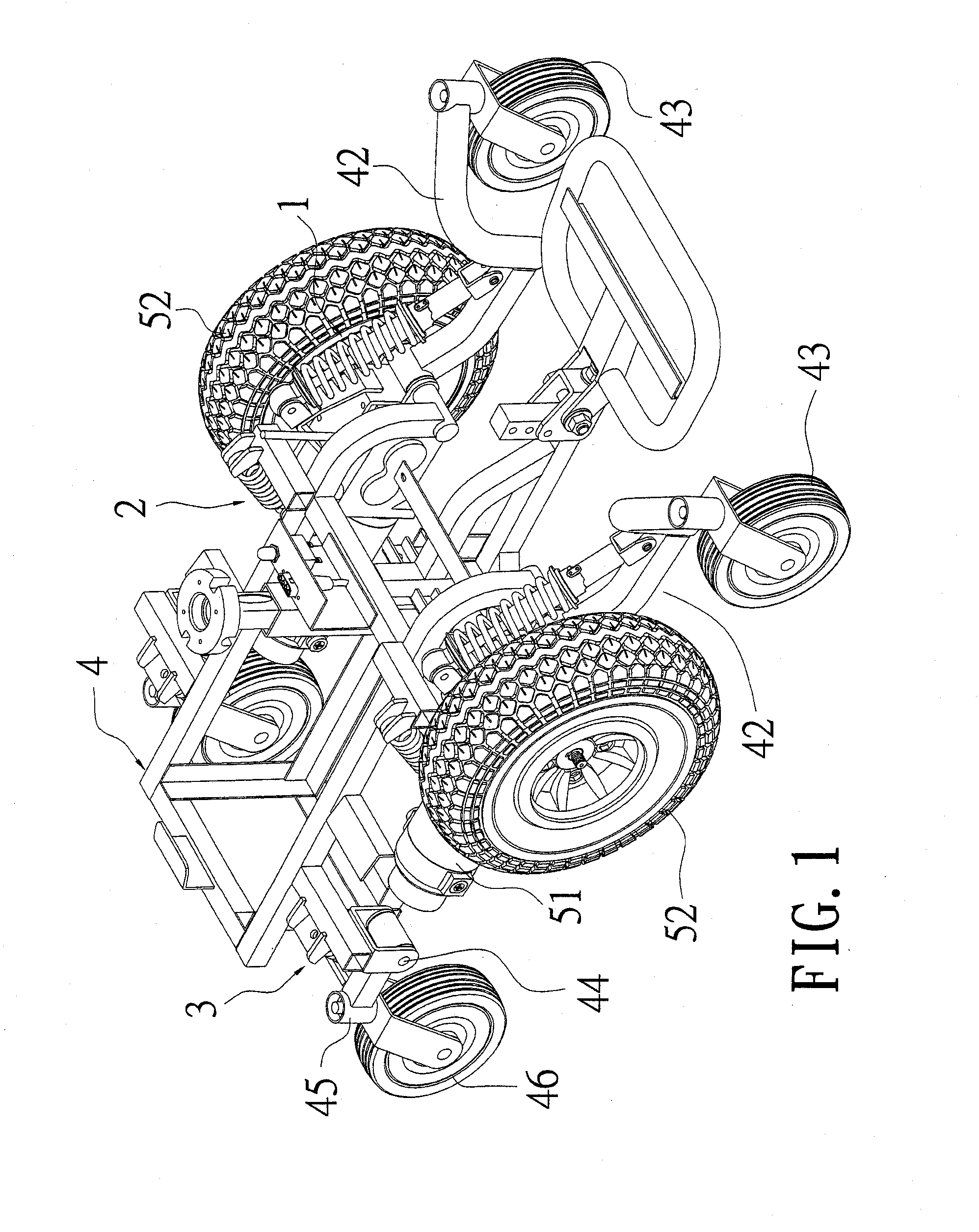 Suspension system for electric wheelchair