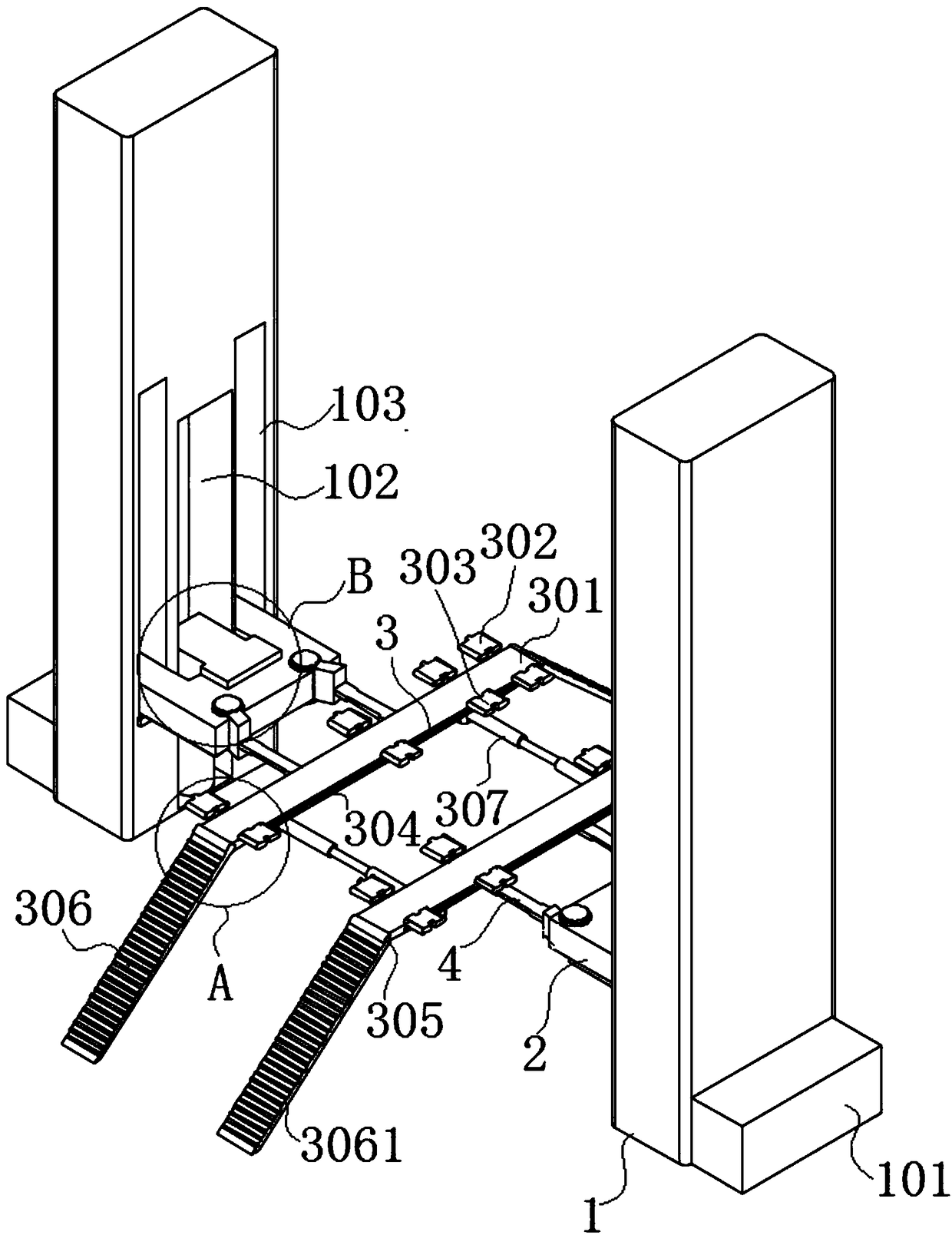 Double-column hydraulic lifter suitable for lifting of vehicles with different types