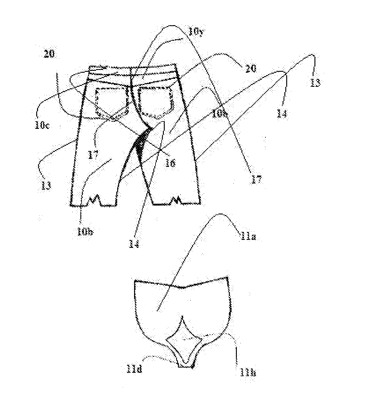 Jeans garment having body contouring and shape-enhancing functions