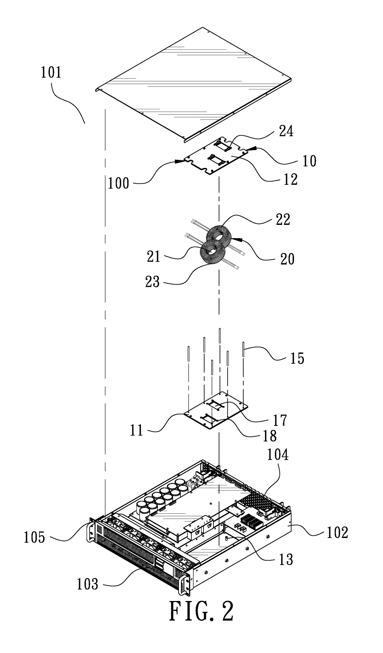 Choke coil module of high power density dc-ac power inverter