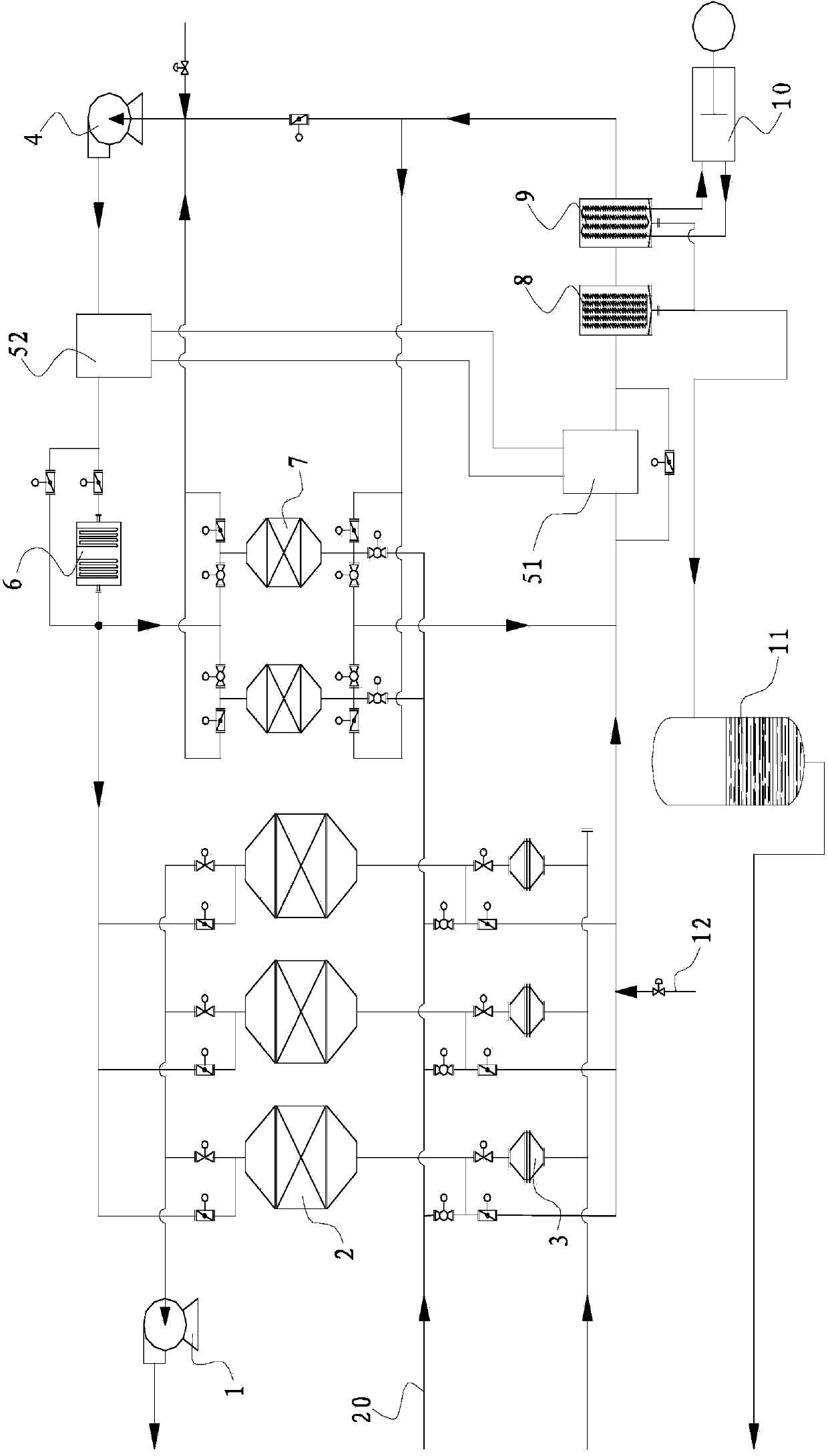 Method and device for treating and recycling organic exhaust gas with low concentration and large air volume