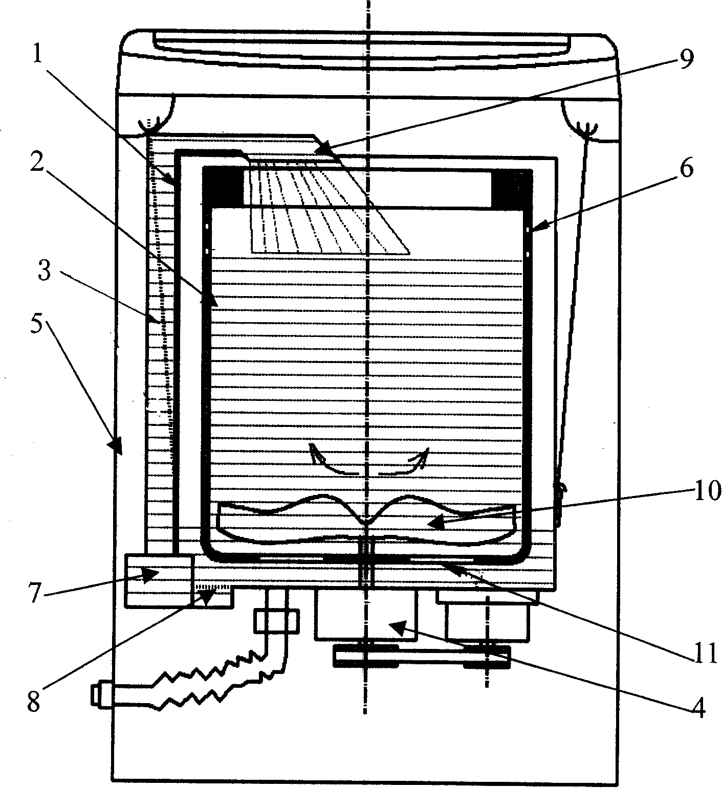 Full-automatic impeller type washing machine with water lifted by pump