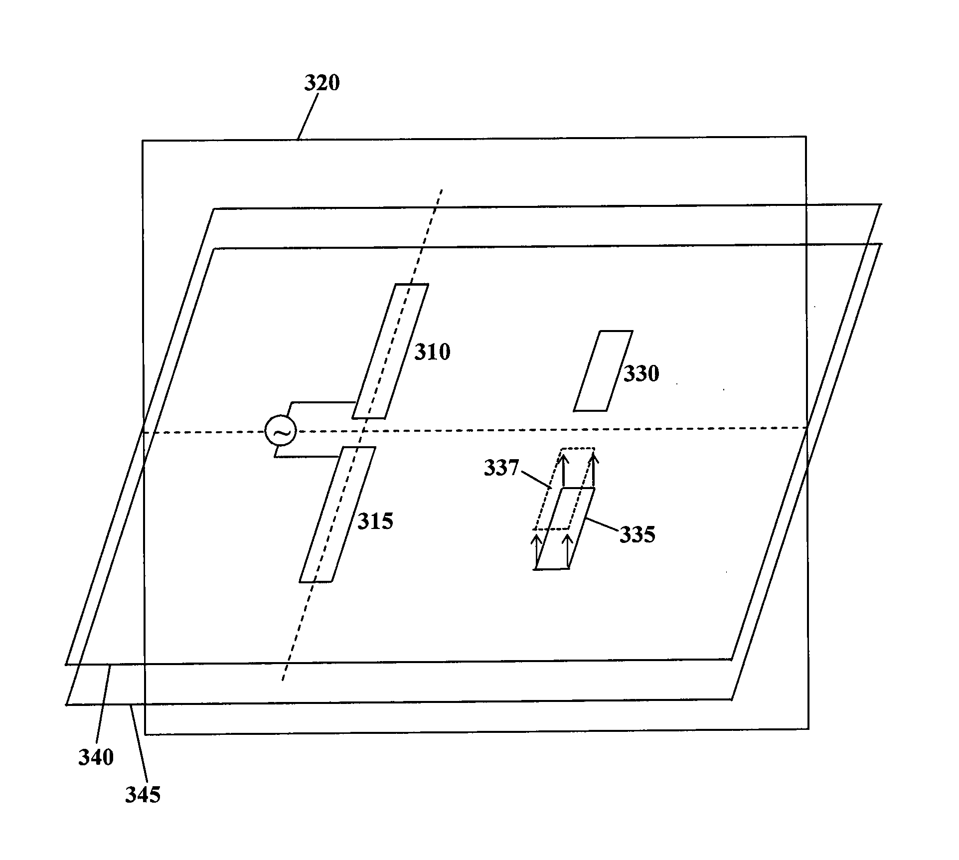 Antenna having split directors and antenna array comprising same