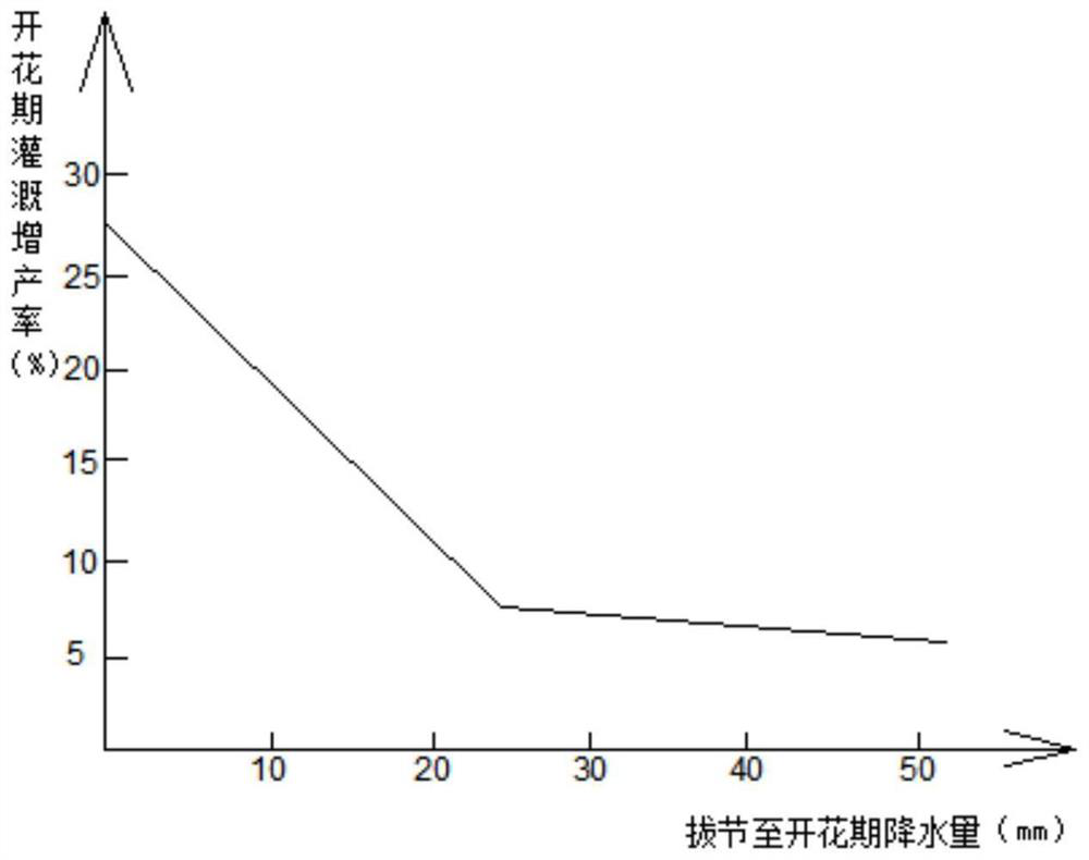 A method for regulating irrigation during flowering period based on precipitation from jointing to flowering stage of winter wheat