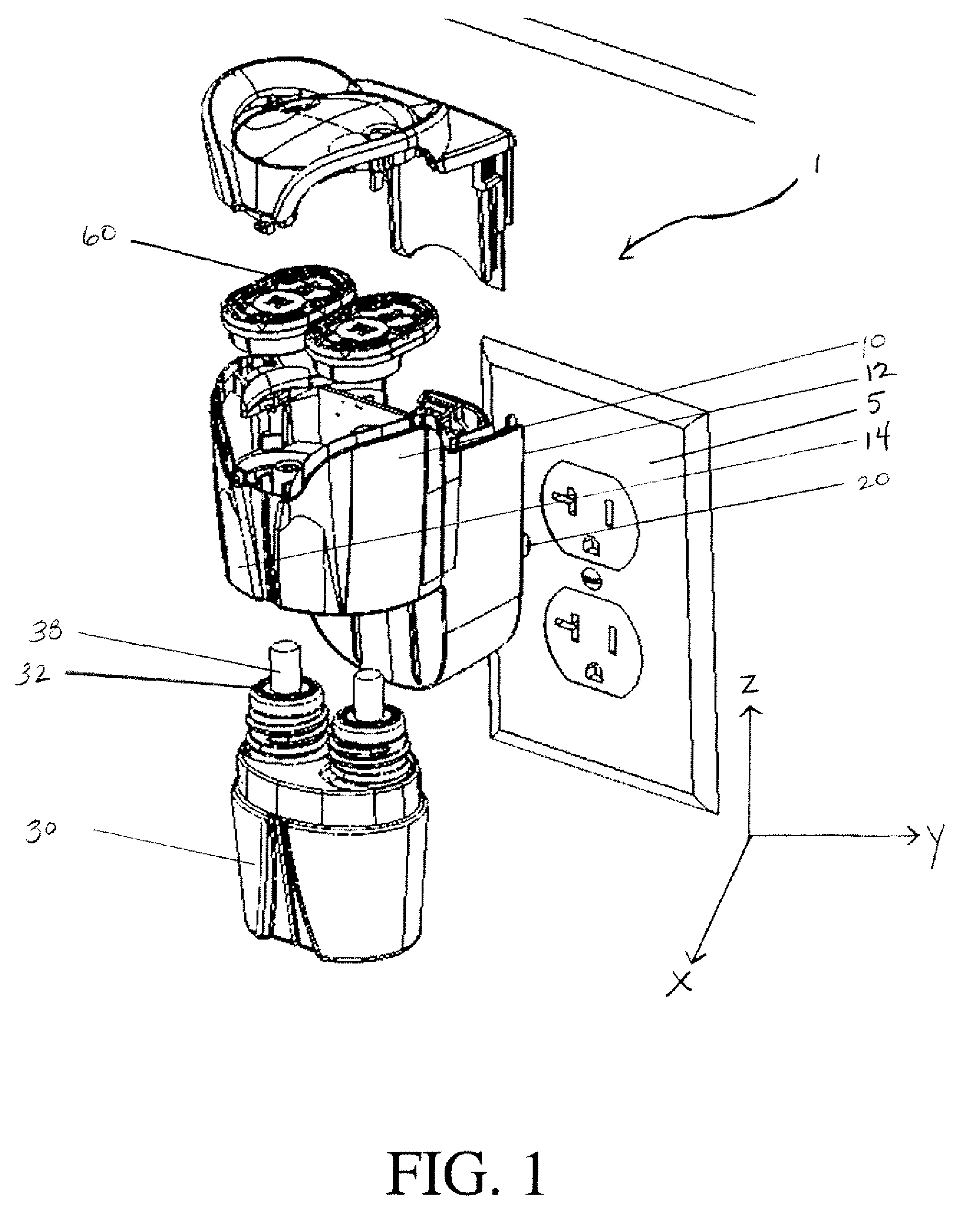 Device for emitting volatile compositions while reducing surface deposition and improving scent noticeability