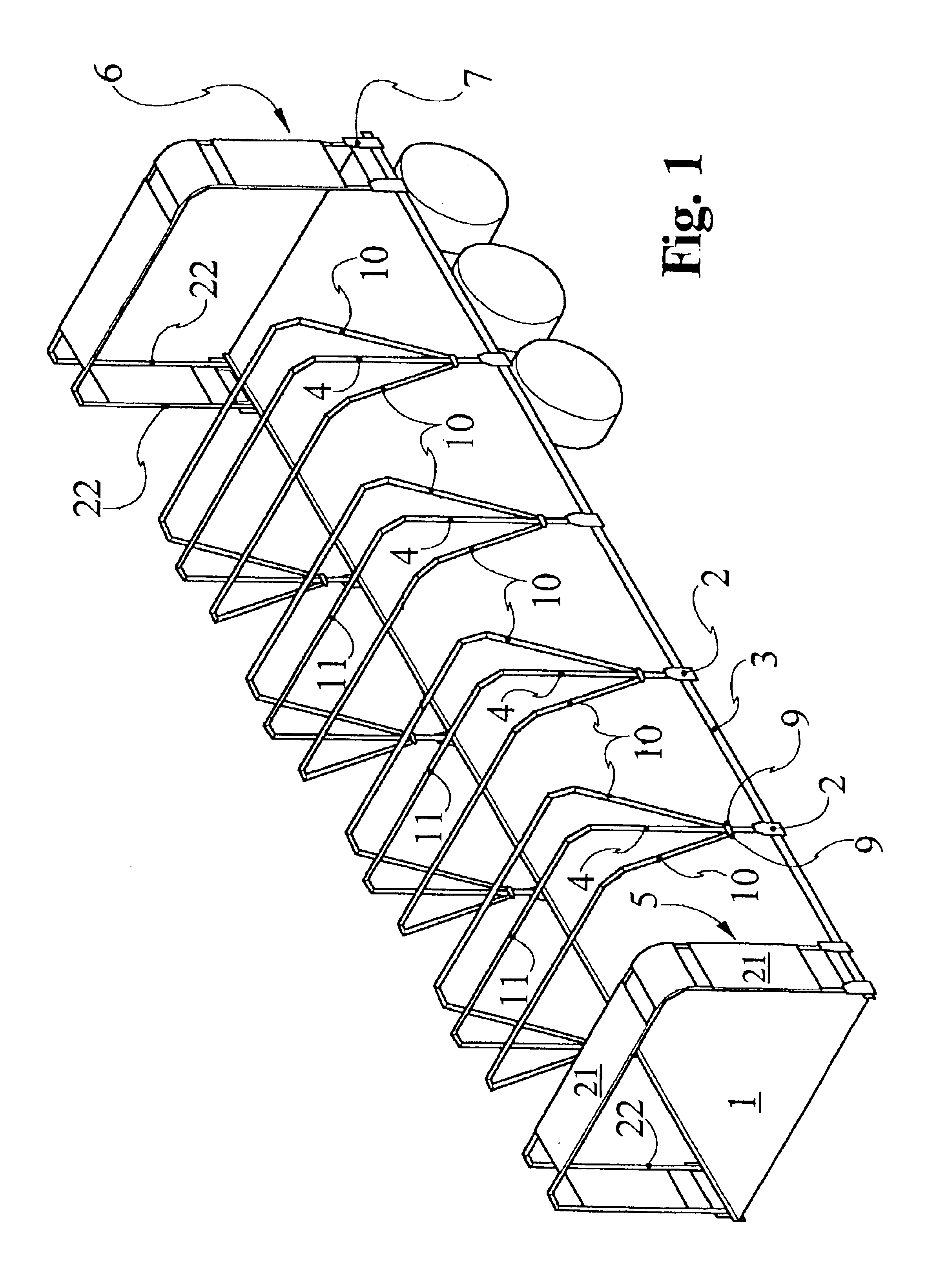 Sliding-bow folding up