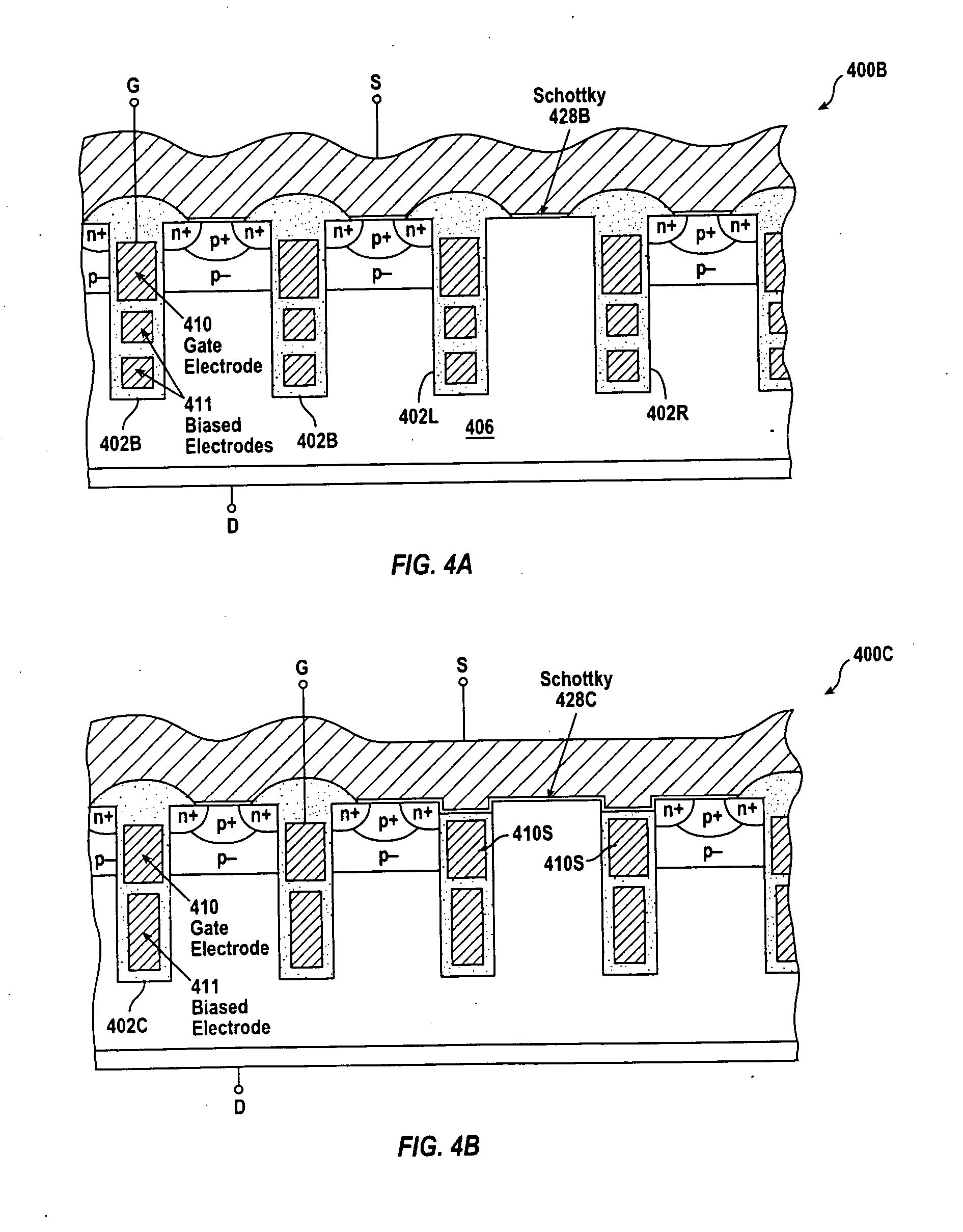 Optimized trench power MOSFET with integrated schottky diode