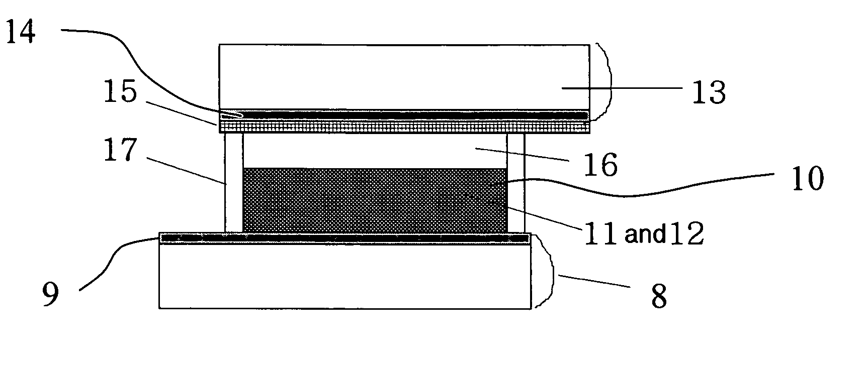 Electrode for photoelectric conversion device containing metal element and dye-sensitized solar cell using the same