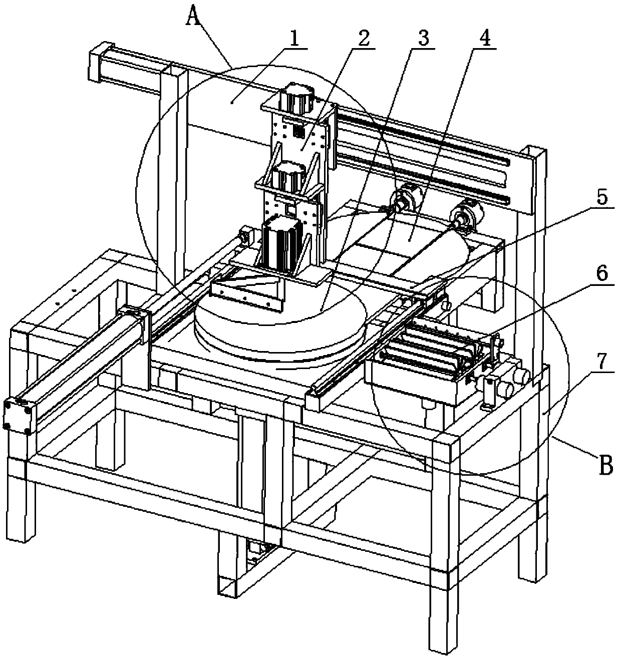 Sliding-board-type automatic cake panning machine