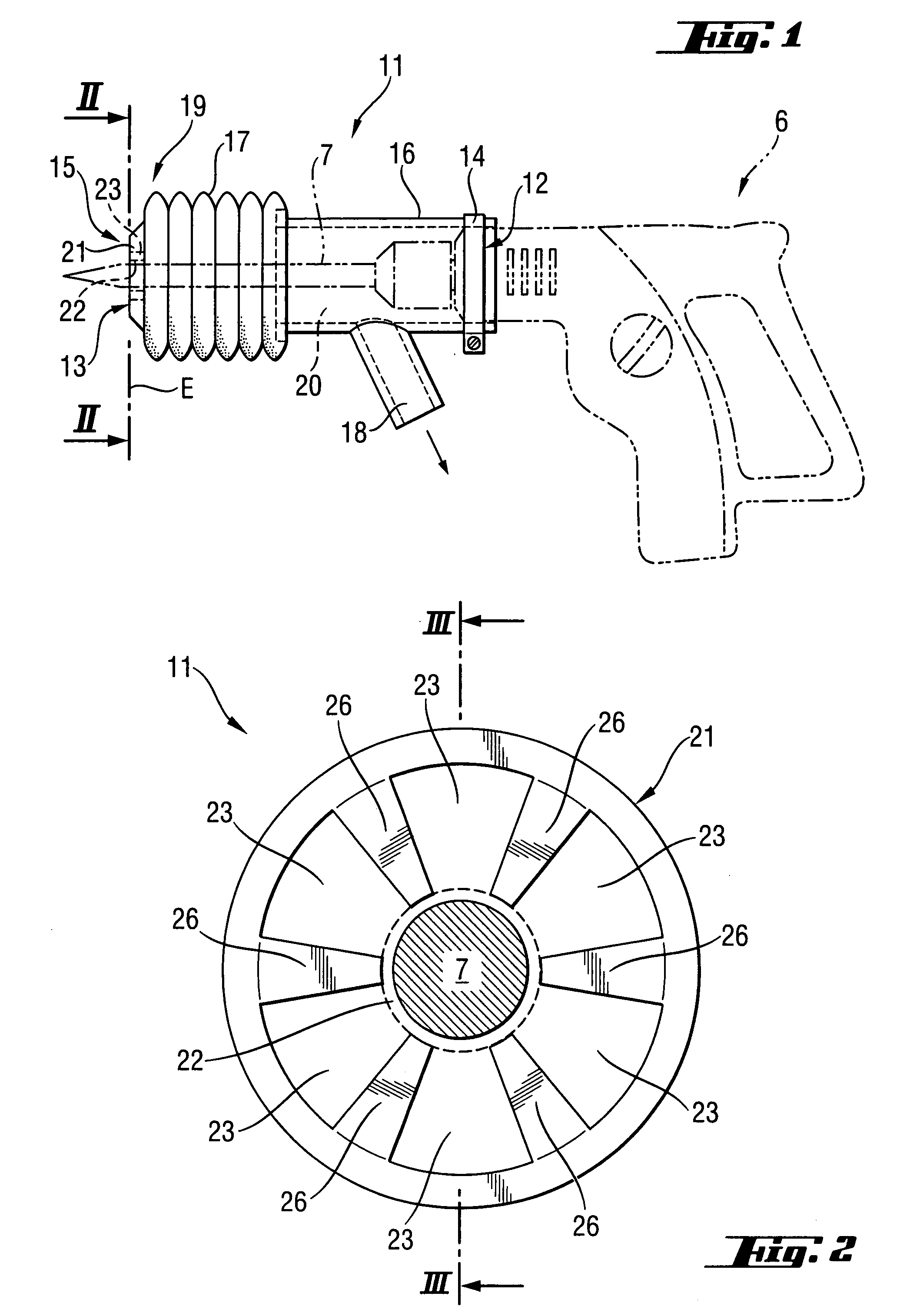 Suction device for a pick power tool