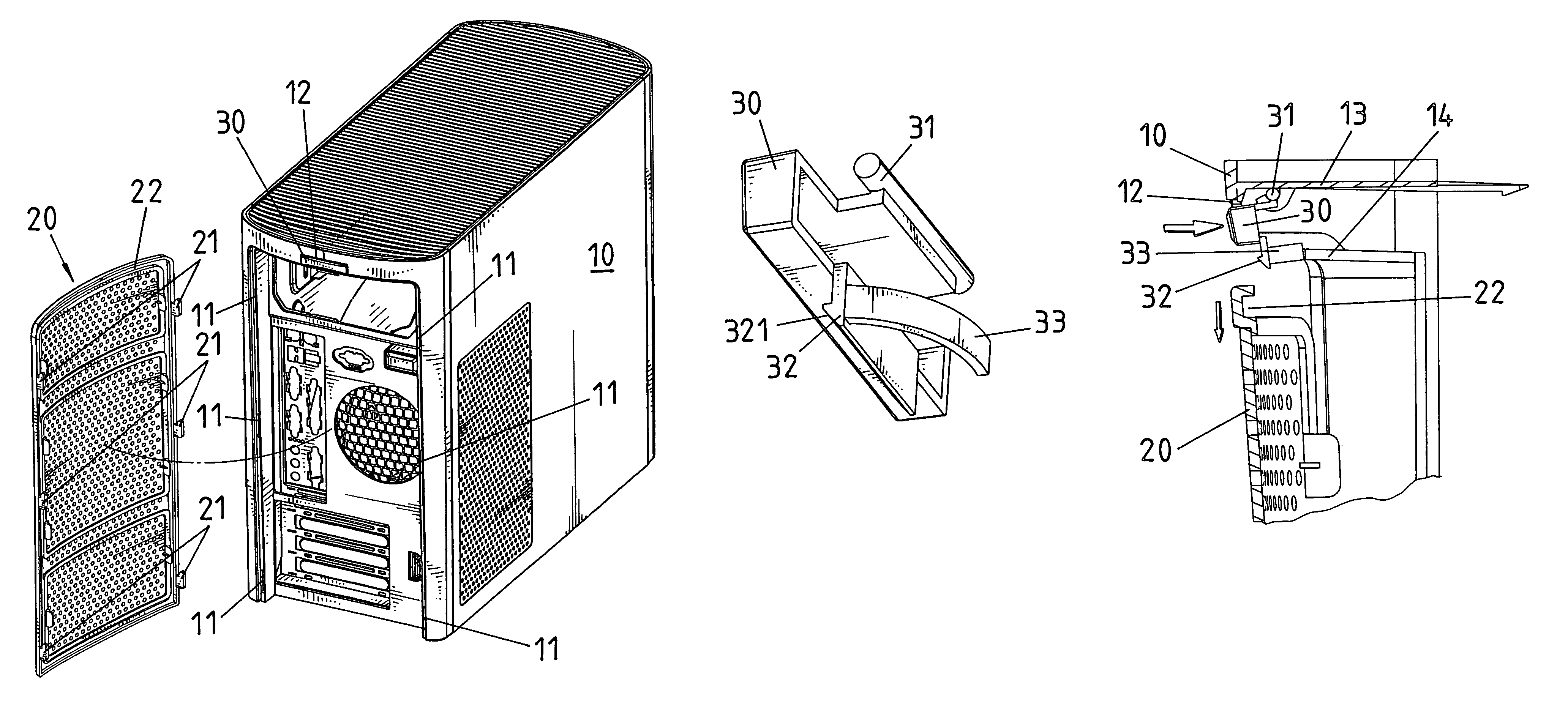 Computer back panel which can be quickly assembled or disassembled