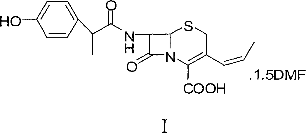 Method for preparing cefprozil dimethyl formamide solvate