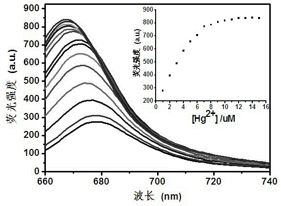 Mono-sulfo squarylium dye fluorescence probe for detecting mercury ions and preparation method thereof