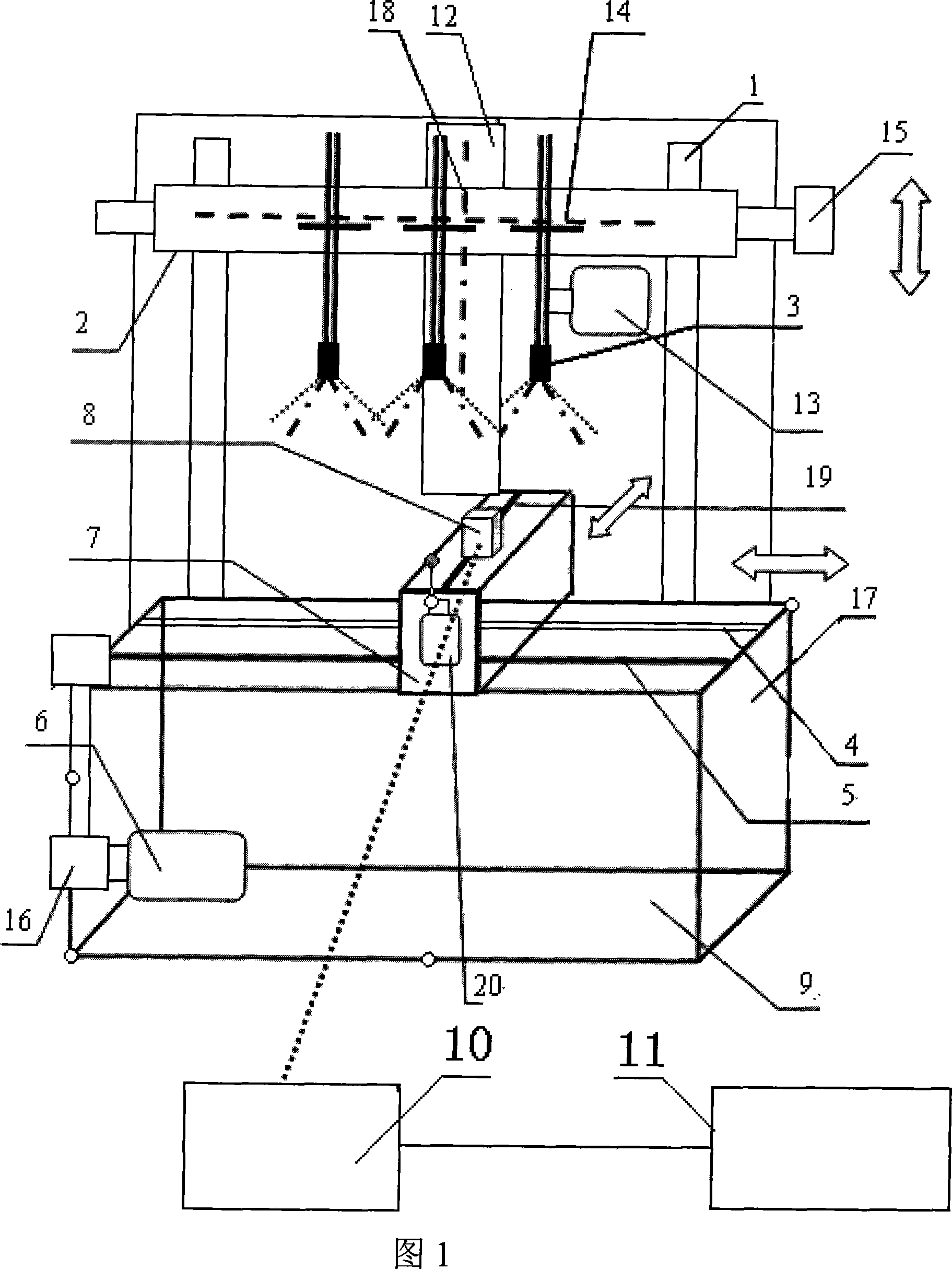 Slab caster two cold nozzle impact measuring system