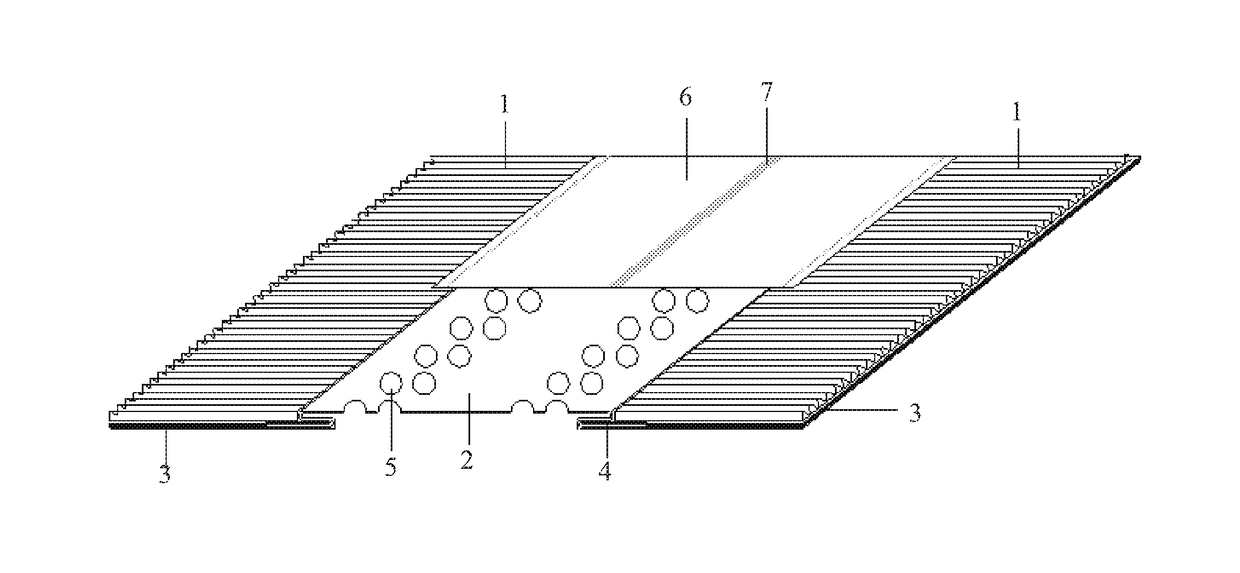 High elongation ridge ventilation sheet for sloping roof and fabricating method therefor