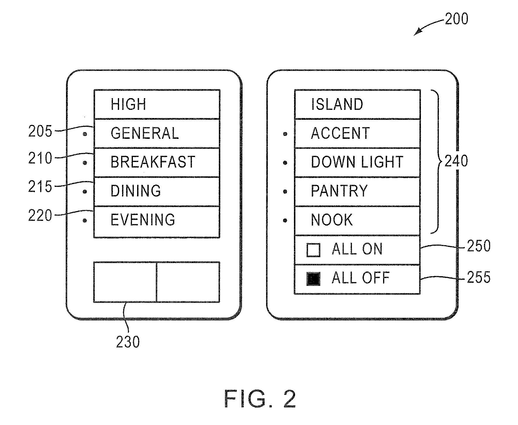 Virtual room-based light fixture and device control