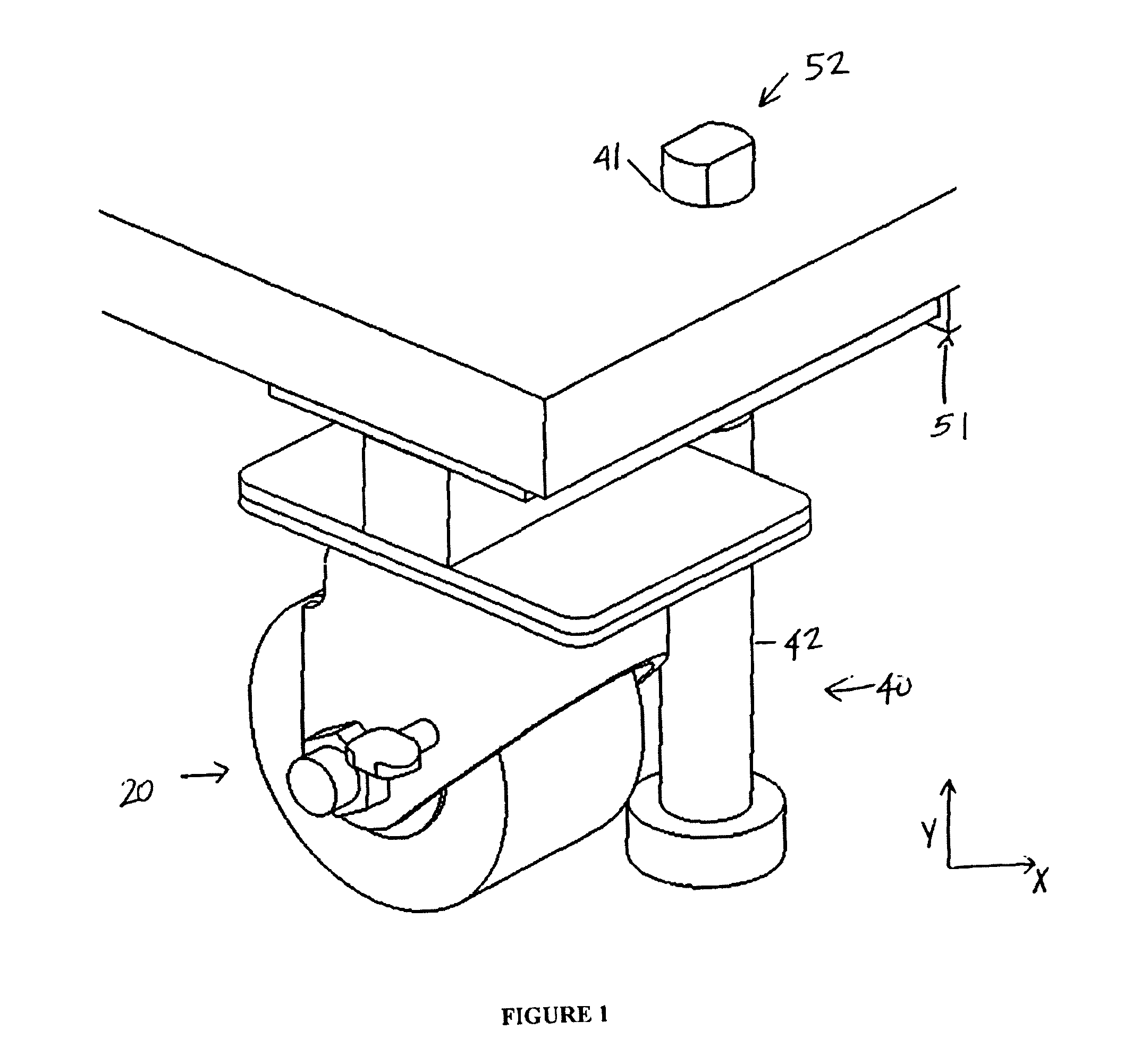 Forced extension caster assembly