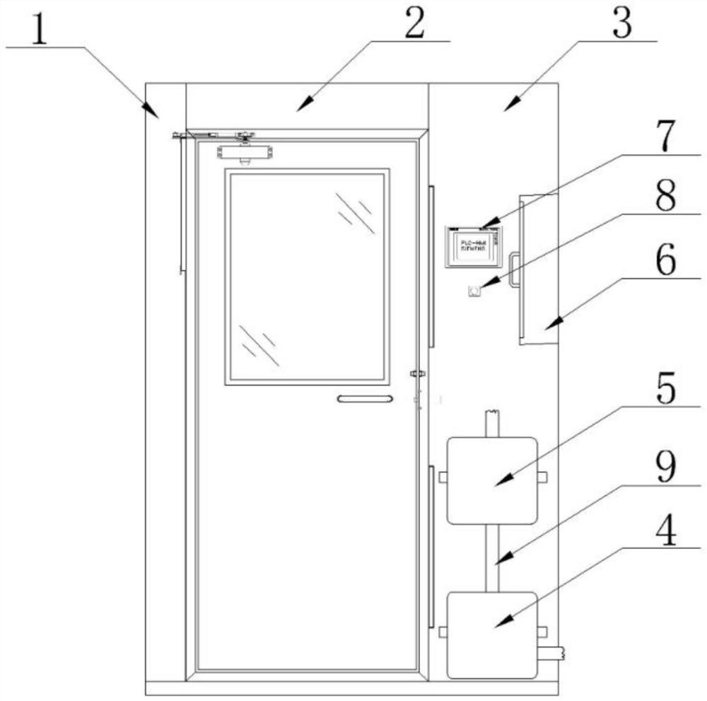 Mist spraying chamber for removing active or toxic dust particles adhered to surface of clean clothes